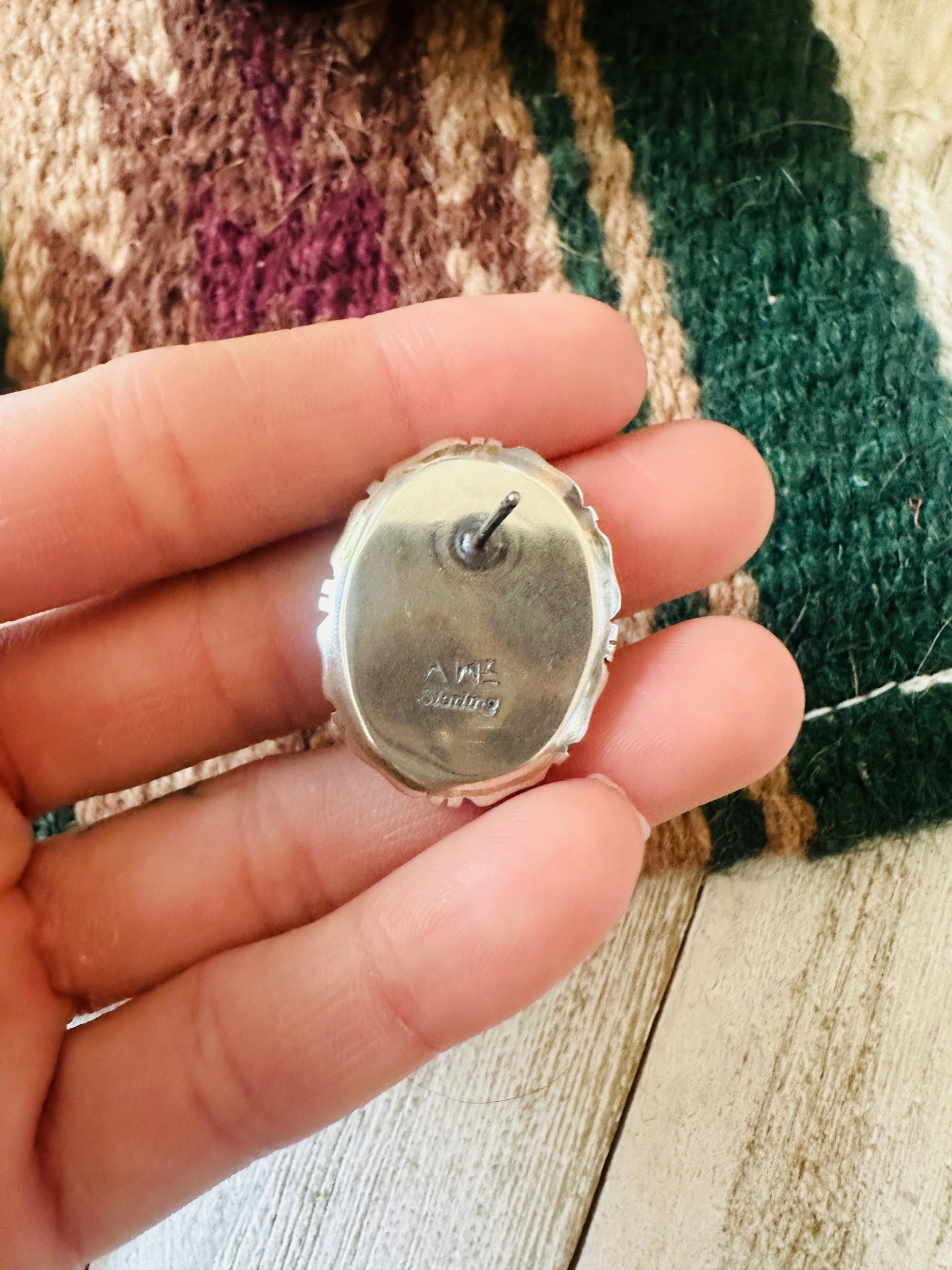 Handcrafted Sterling Silver & Queen Pink Conch Post Earrings