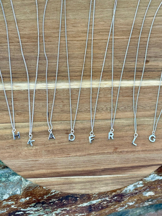 Handmade Sterling Silver Initial Chain Necklace