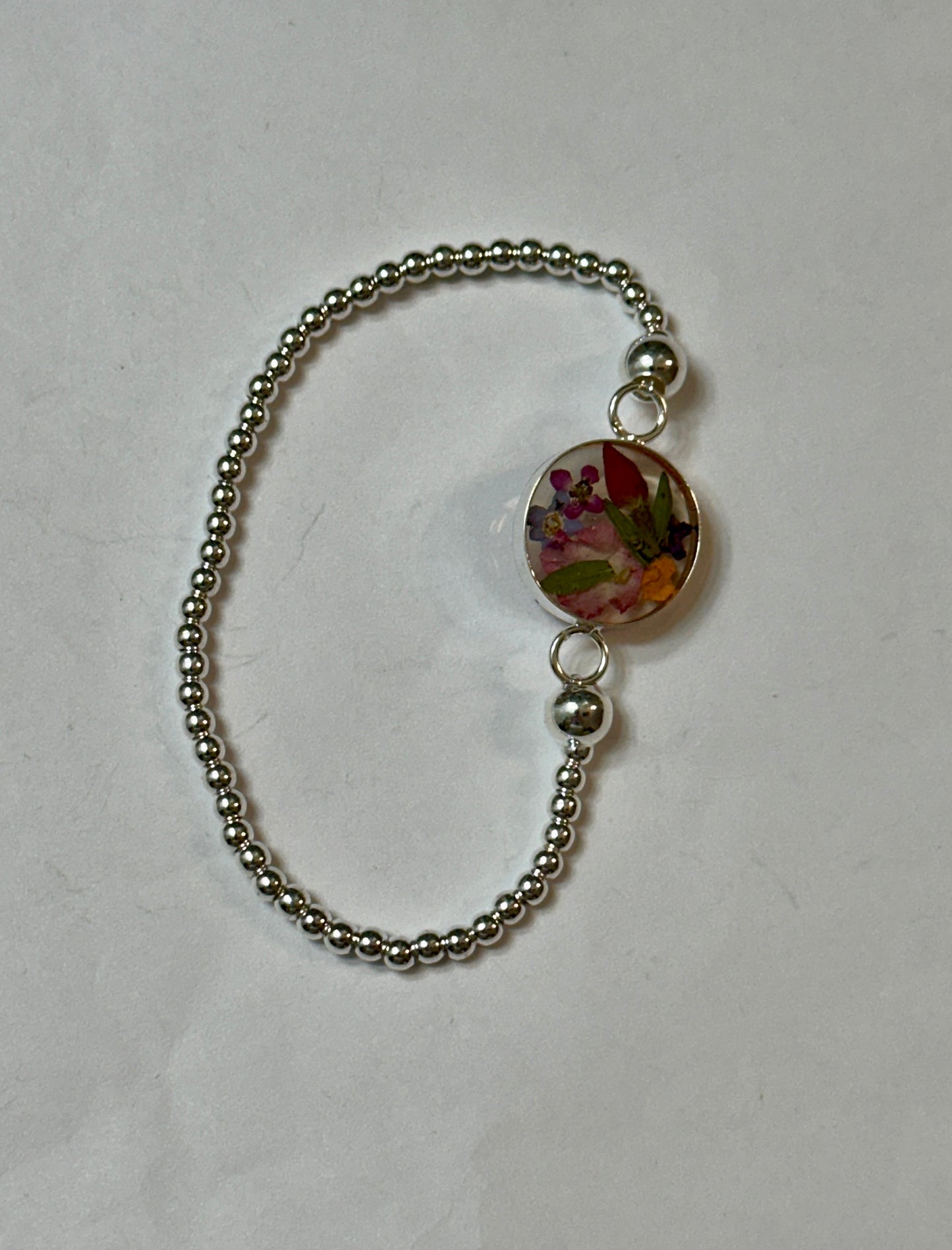 Primavera Stretch Sterling Silver Beaded Round Bracelet