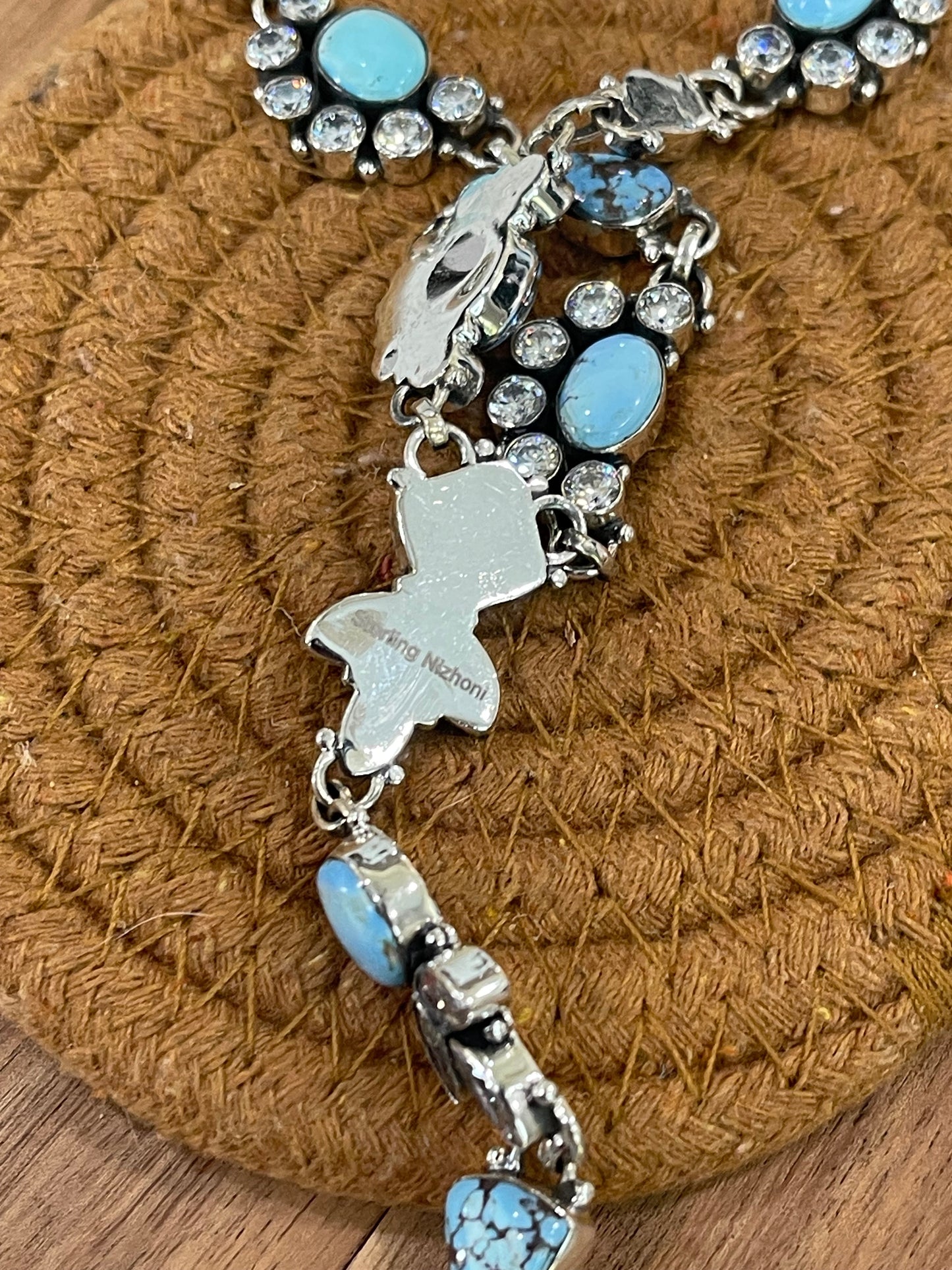 Handcrafted Sterling Silver, Golden Hills & CZ Necklace
