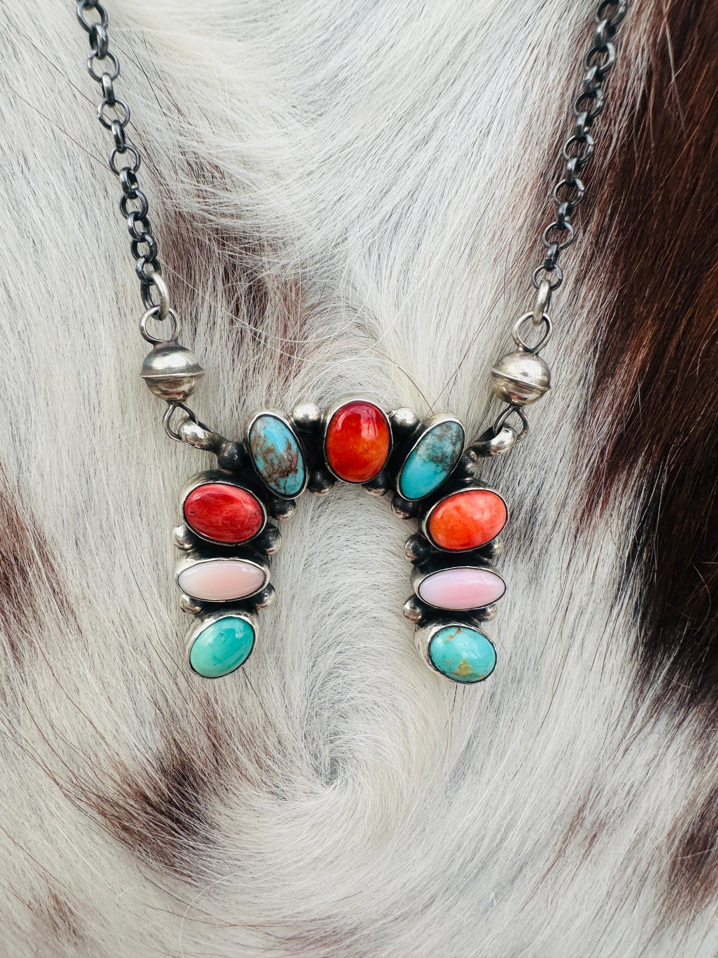 Handcrafted Multi Stone & Sterling Silver Naja Necklace by Jacqueline Silver