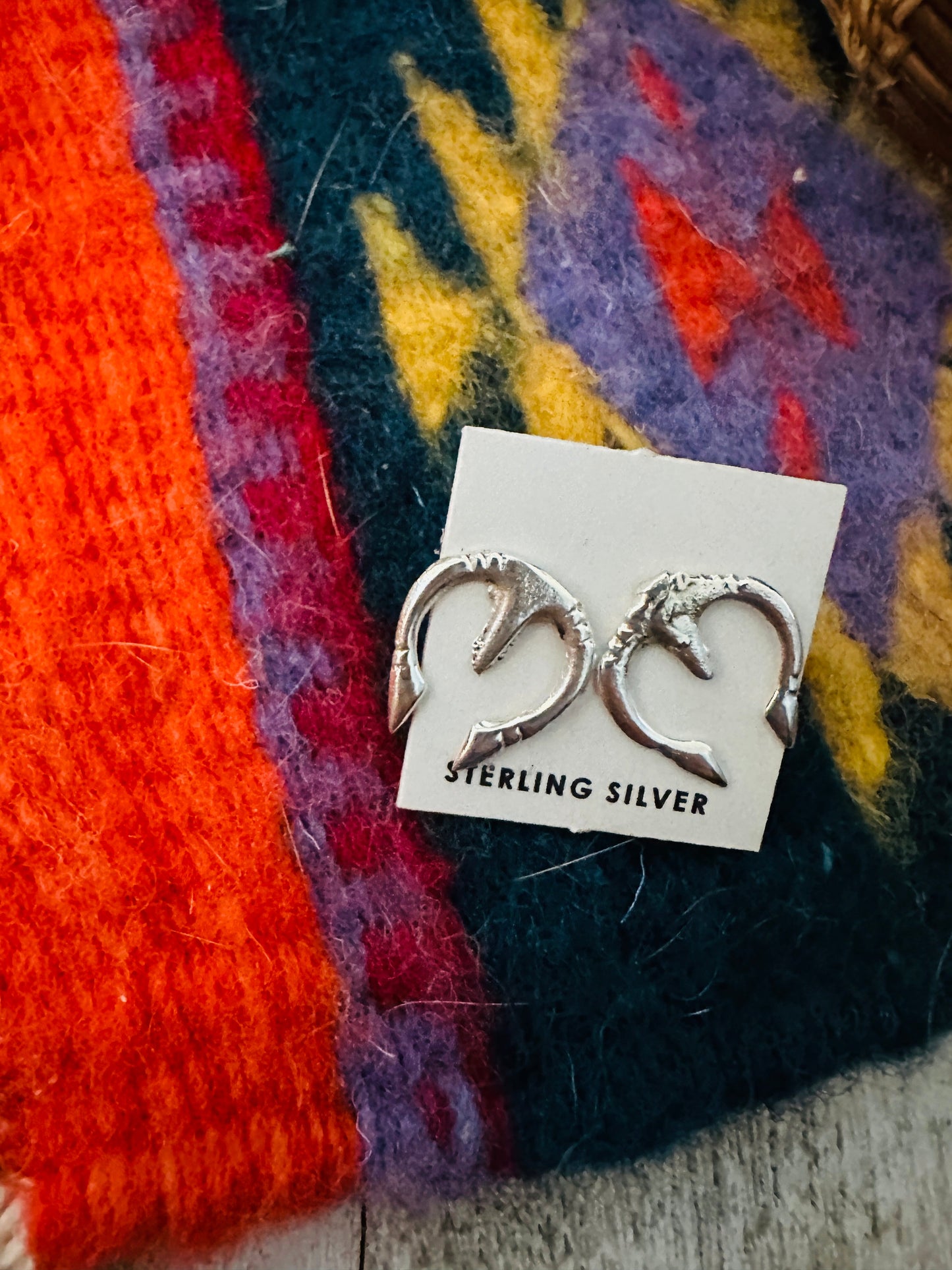 Handcrafted Sterling Silver Pearl Naja Stud Earrings