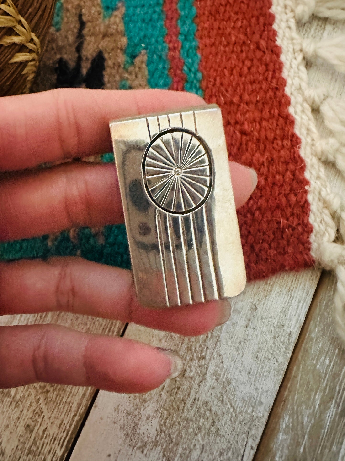 Handcrafted Hand Stamped Sterling Silver Money Clip