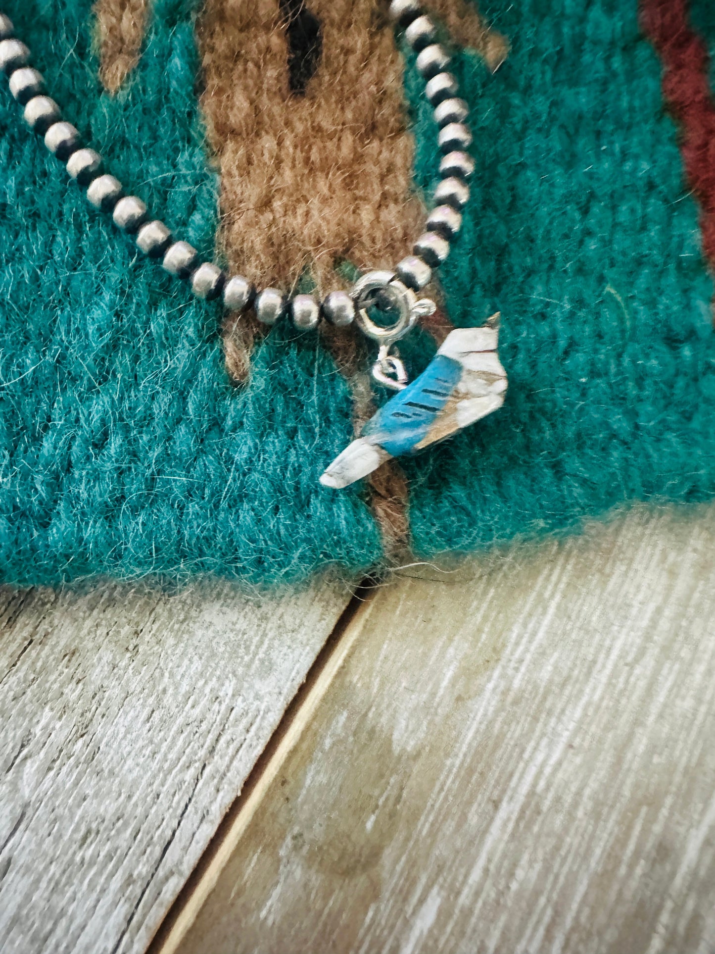 Handcrafted & Hand Carved Blue Mojave Bird Charm