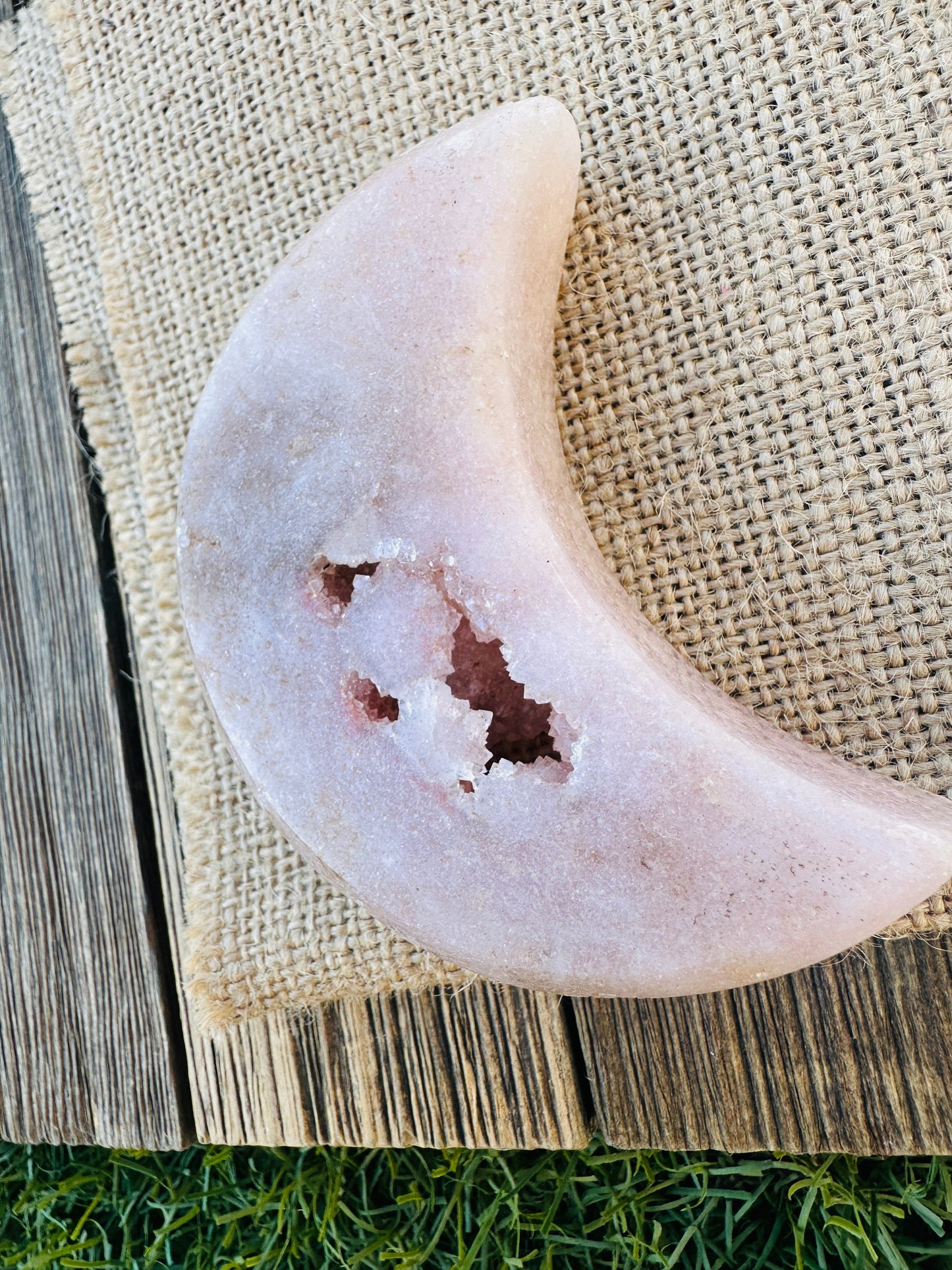 Nizhoni Crystals ✨  Pink Amethyst Crescent Moon