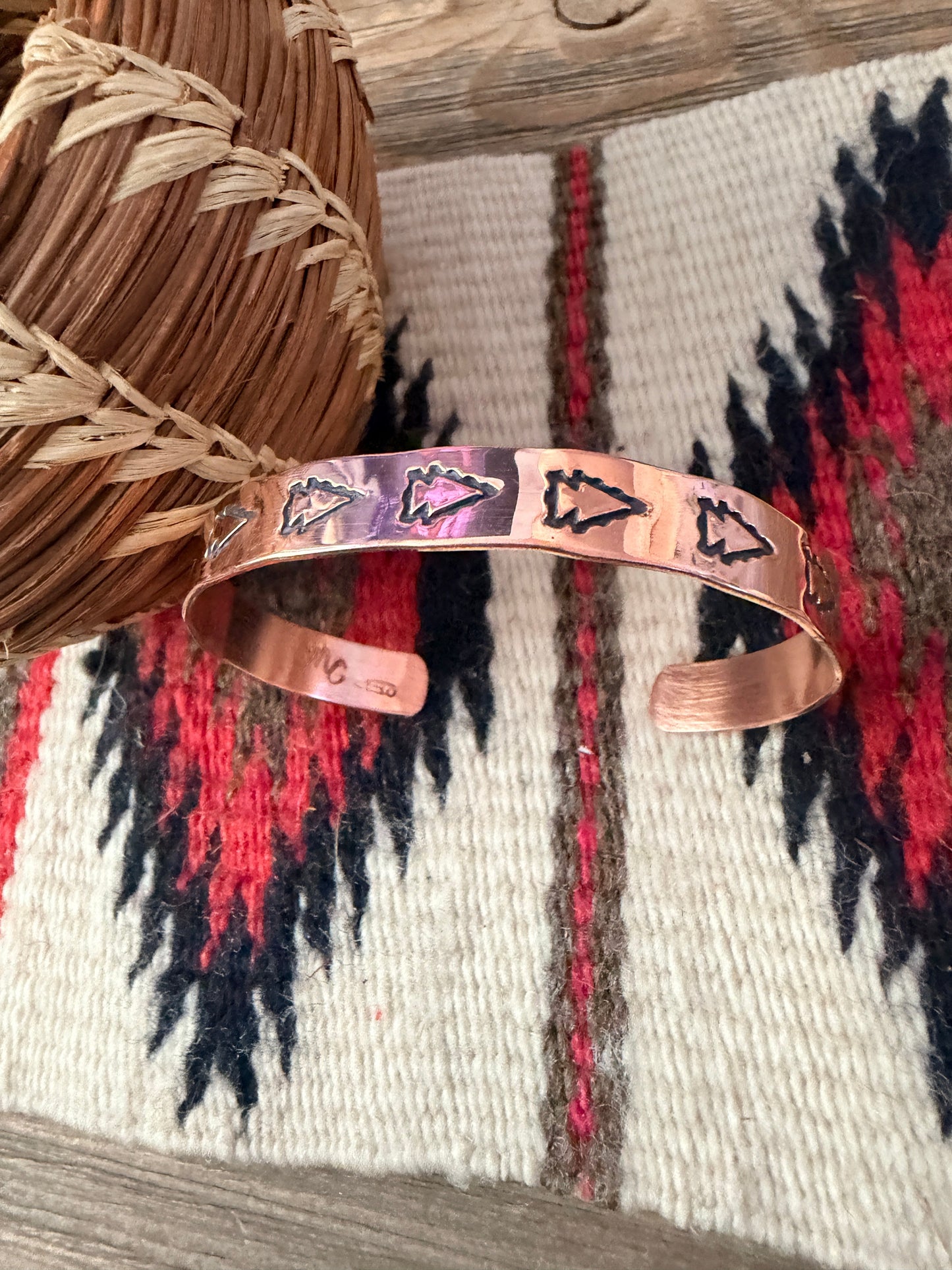 Handcrafted Copper Arrowhead Cuff Bracelet