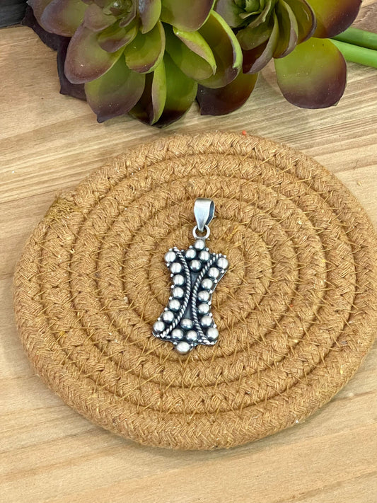Handmade Sterling Silver Pendant with Signed Nizhoni