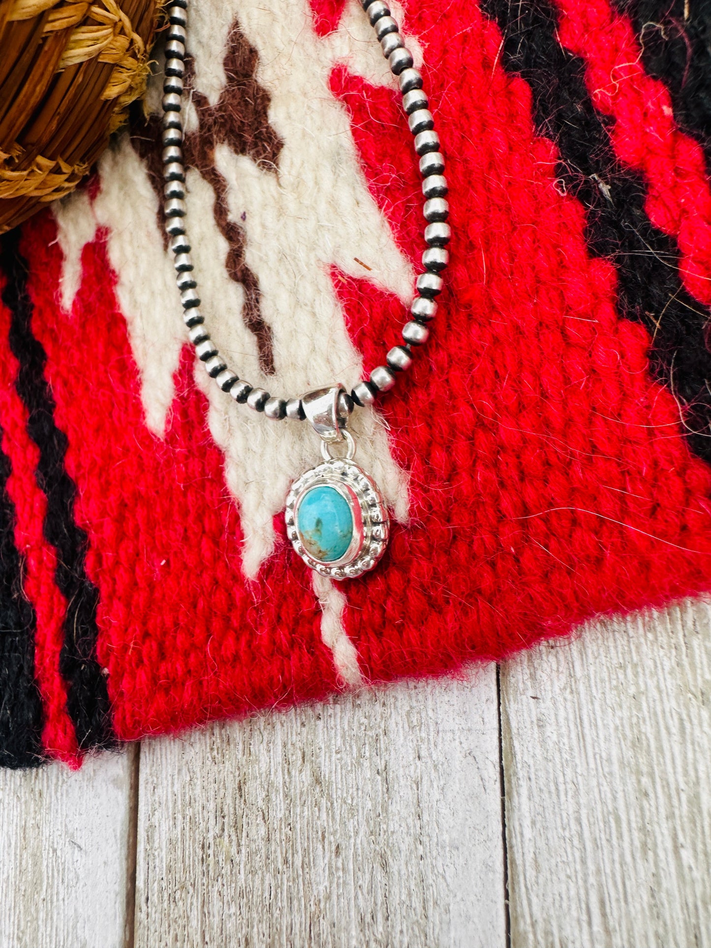 Handcrafted Sterling Silver & Turquoise Pendant