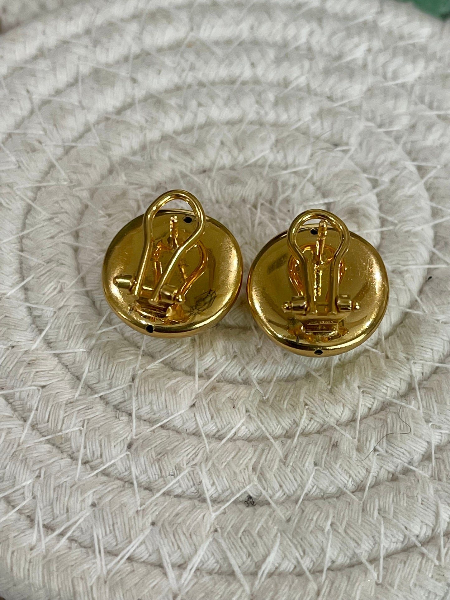 Vintage Gold Plated Round Stud Earrings