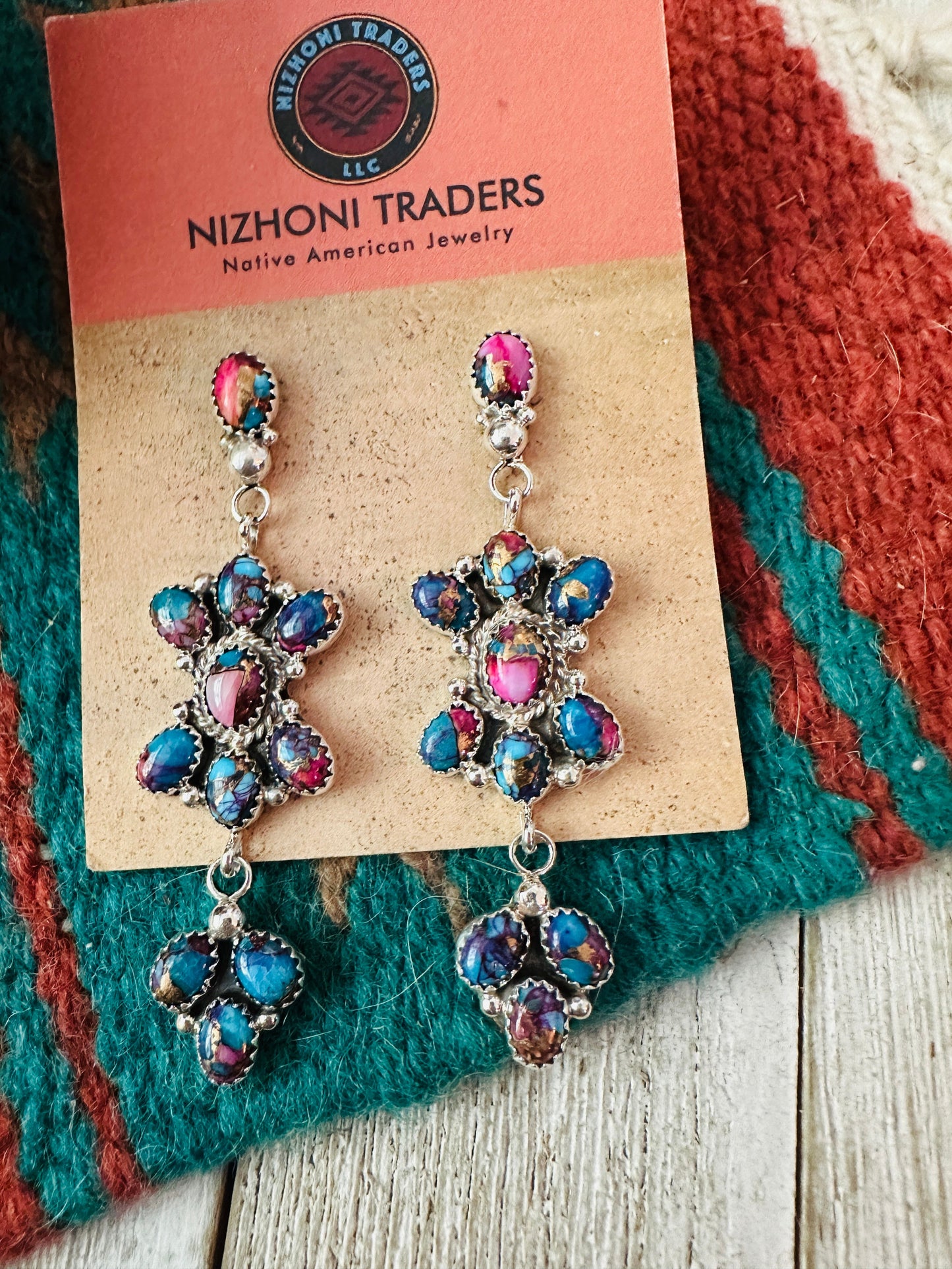 Handcrafted Pink Dream Mojave & Sterling Silver Dangle Earrings
