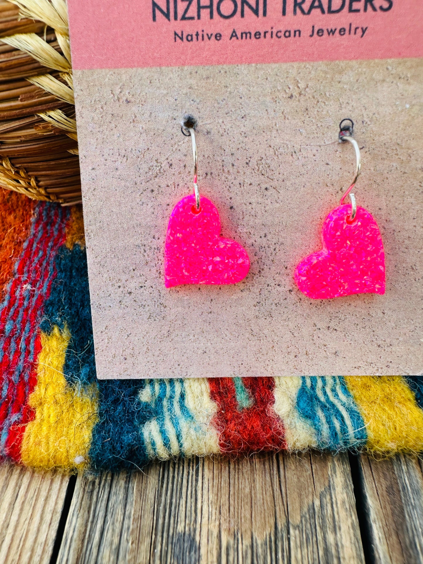 Handcrafted Sterling Silver & Opal Heart Dangle Earrings