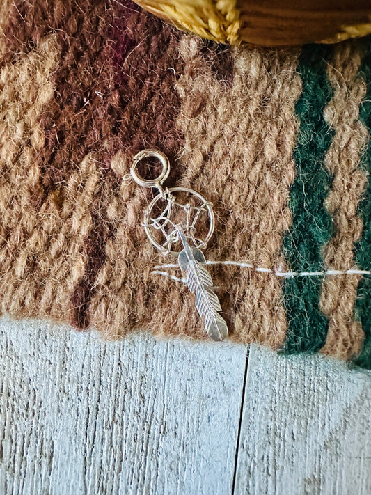 Handcrafted Sterling Silver Mini Dream Catcher Charm
