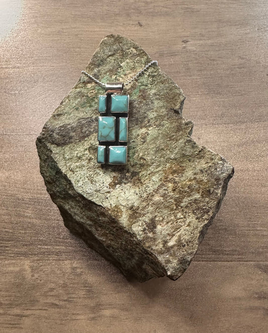Medium Turquoise Mosaic Pendant Necklace