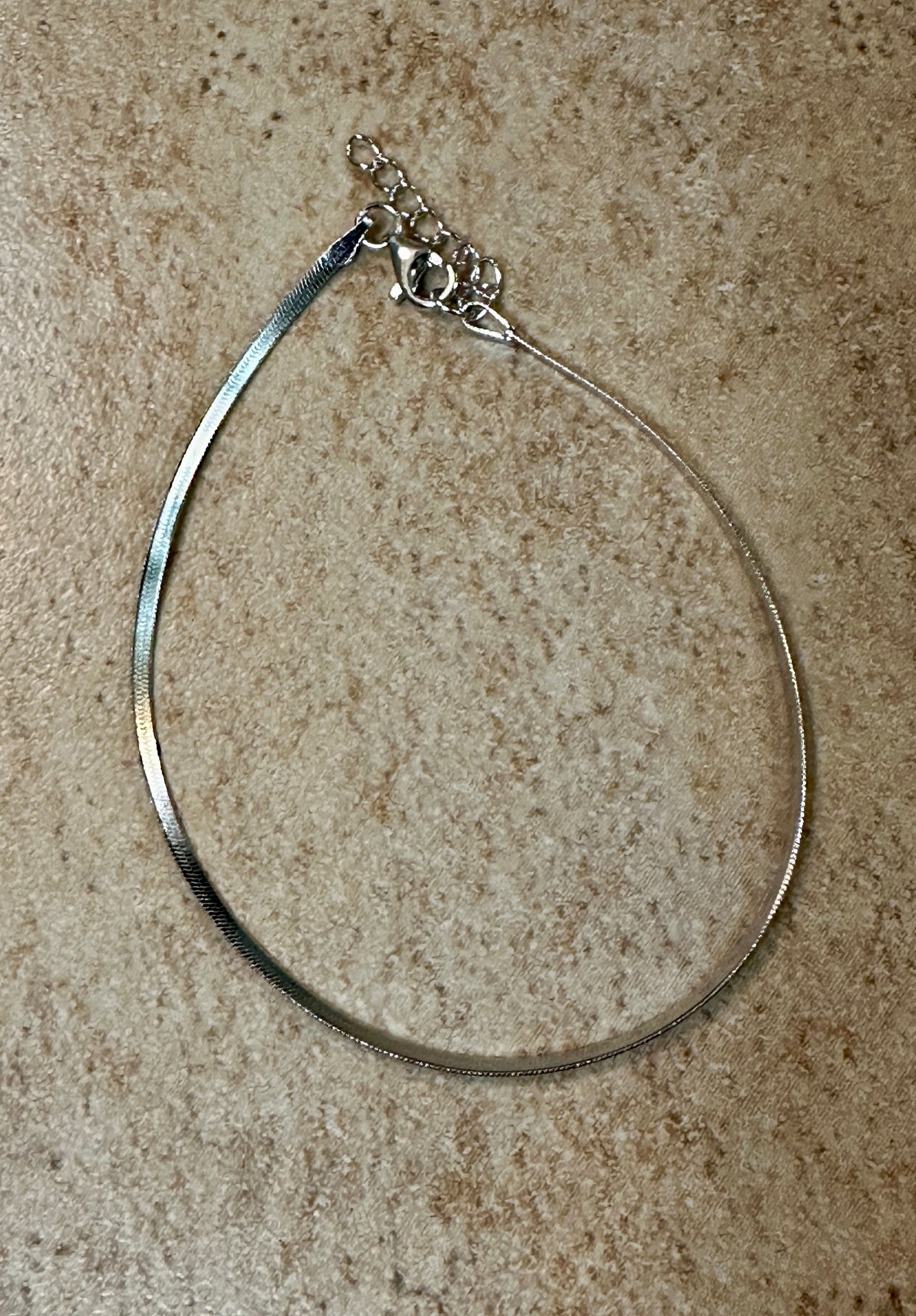 Sterling Silver Herringbone Chain Bracelet S/M