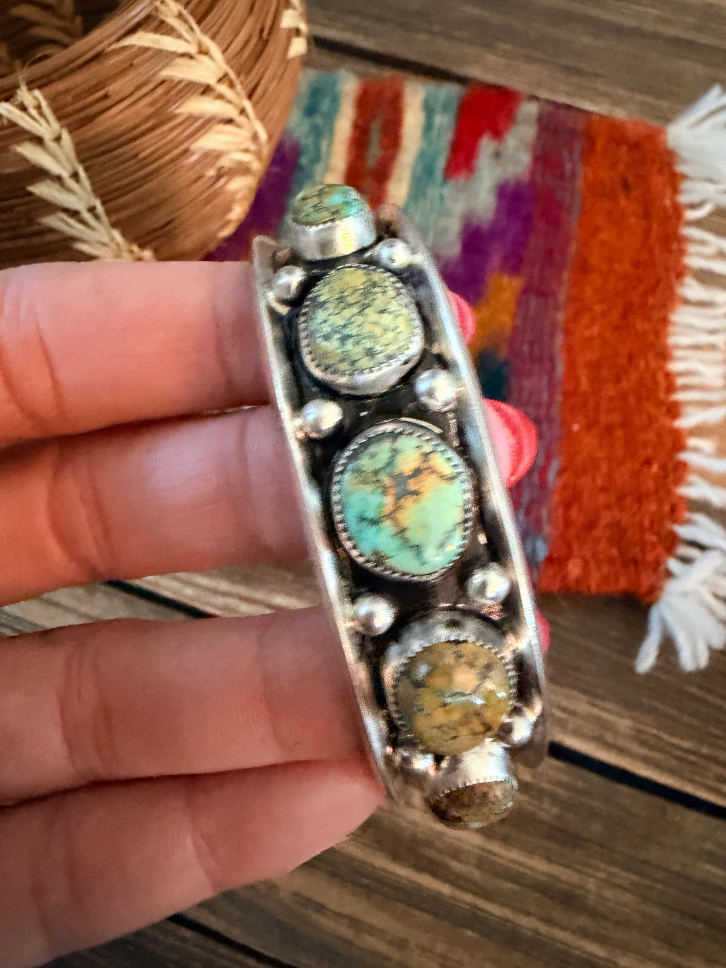 Handcrafted Royston Turquoise & Sterling Silver Cuff Bracelet by Paul Largo
