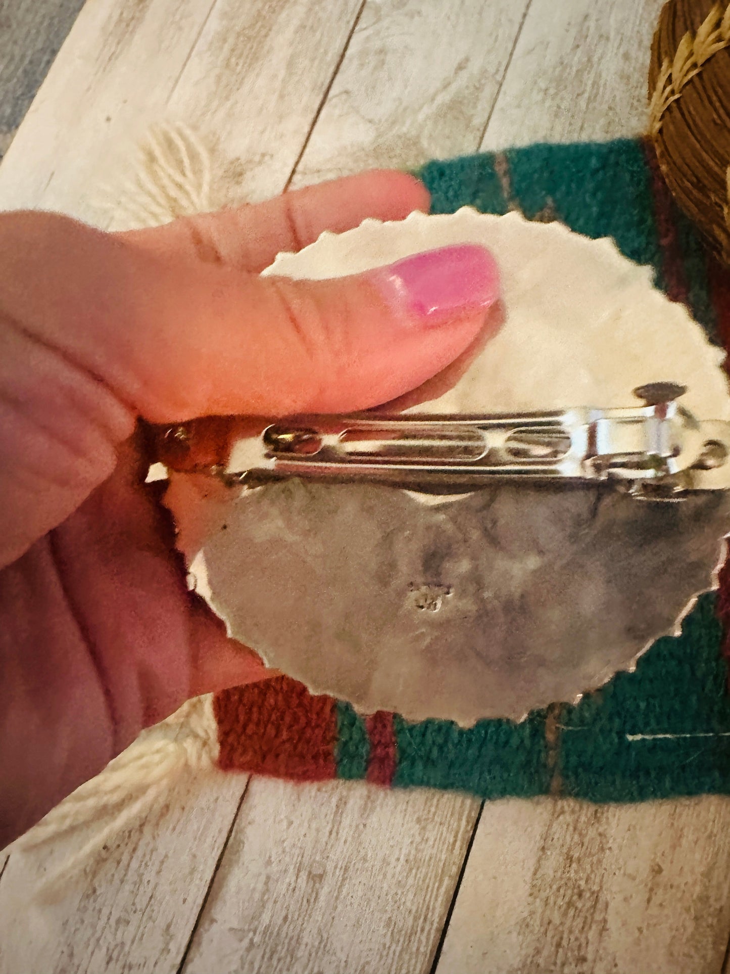 Handcrafted Turquoise & Sterling Silver Cluster Hair Barrette
