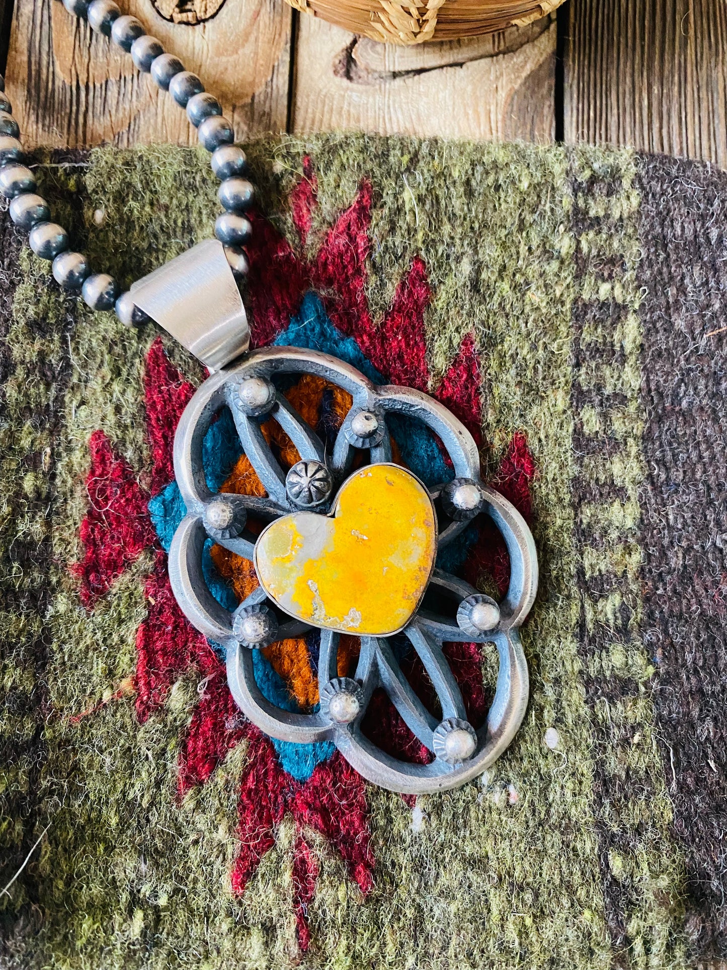 Handcrafted Sterling Silver & Bumblebee Heart Pendant By Chimney Butte