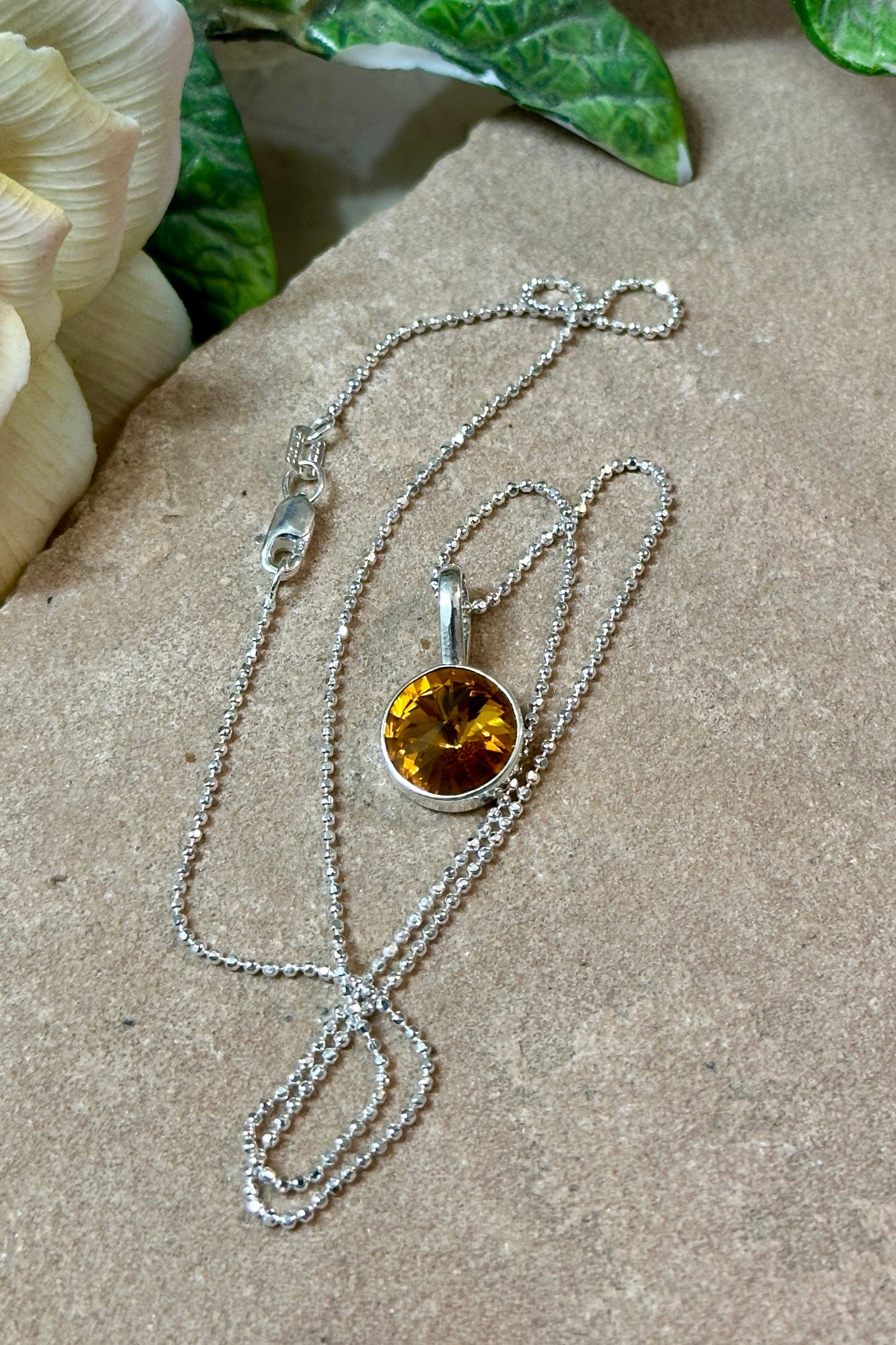 Honey Crystal Pendant Necklace