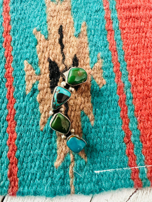 Handcrafted Sterling Silver & Turquoise Ear Cuff Signed