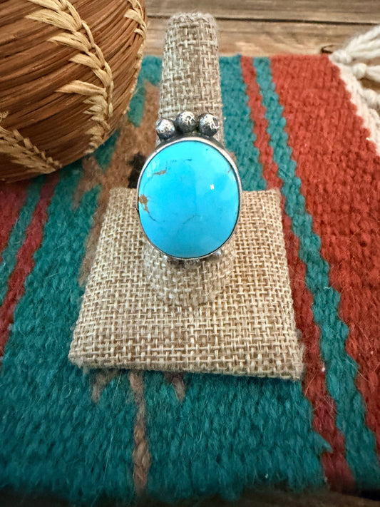 Handcrafted Kingman Turquoise & Sterling Silver Ring