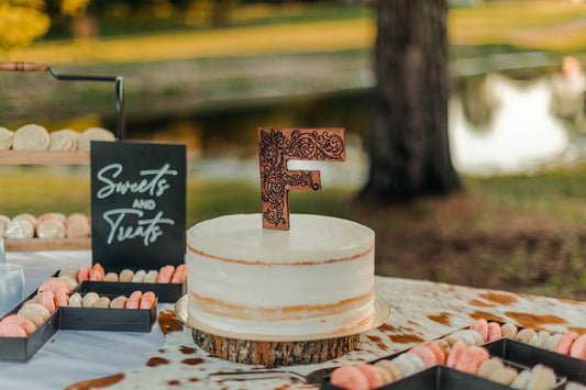 Tooled Leather Cake Topper