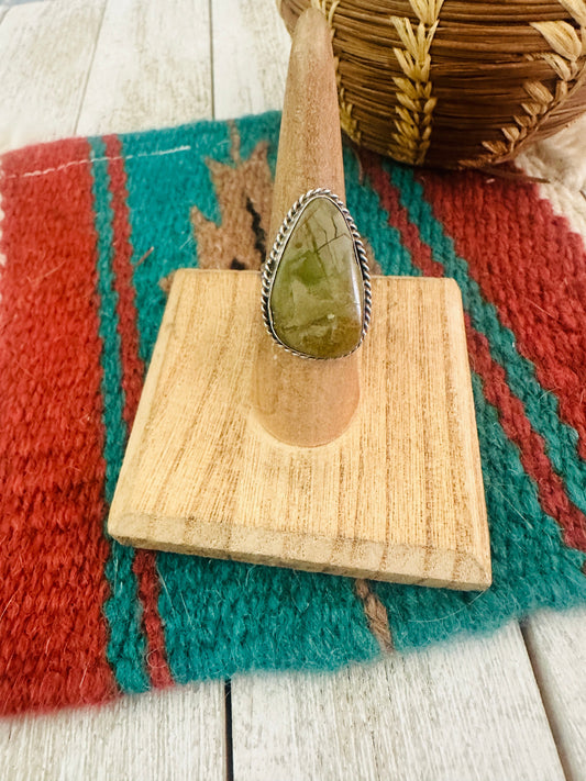 Handcrafted Royston Turquoise & Sterling Silver Ring Size 5.75