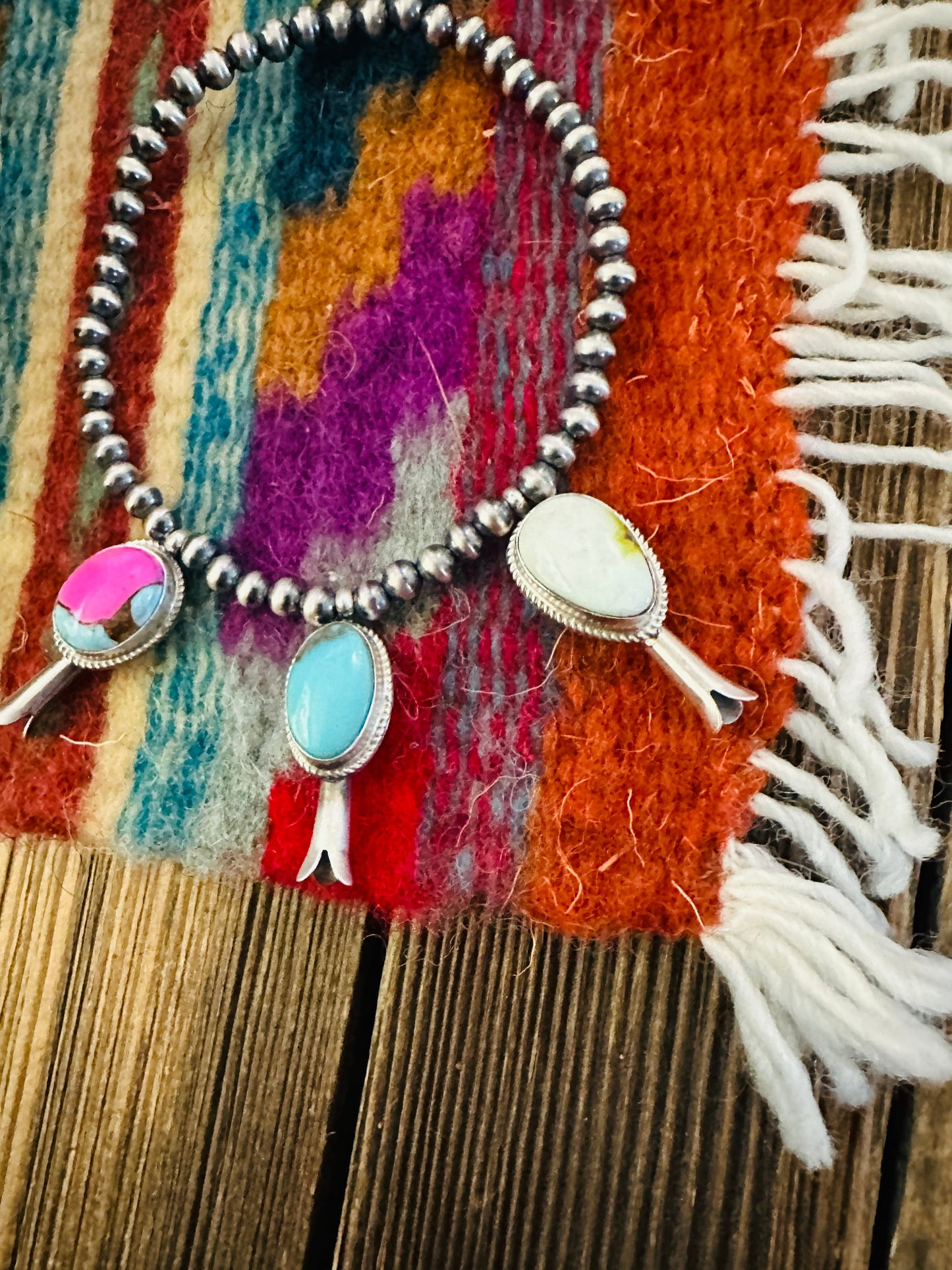Handcrafted 3mm Sterling Silver Pearl & Multi Stone Blossom Stretch Bracelet
