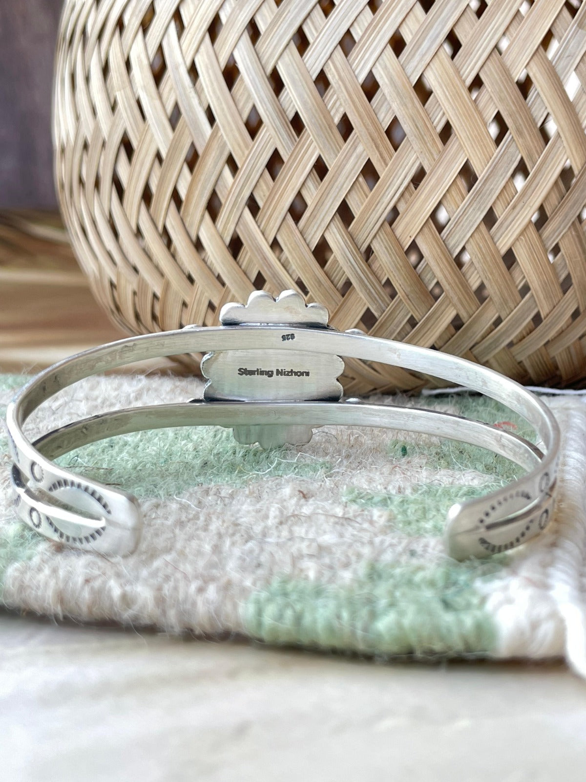 Handmade Sterling Silver, South Hill Turquiose Adjustable Cuff Bracelet