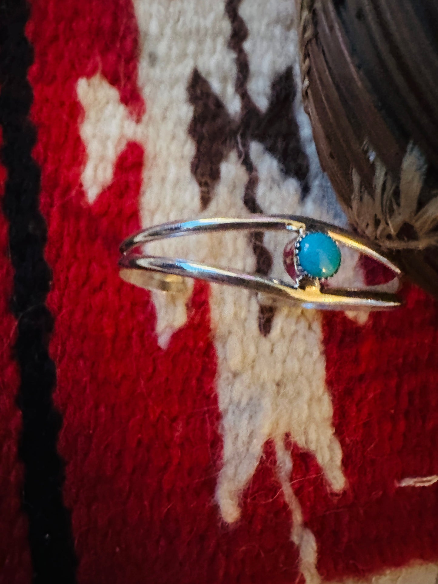 Handcrafted Sterling Silver & Turquoise Baby Cuff Bracelet /