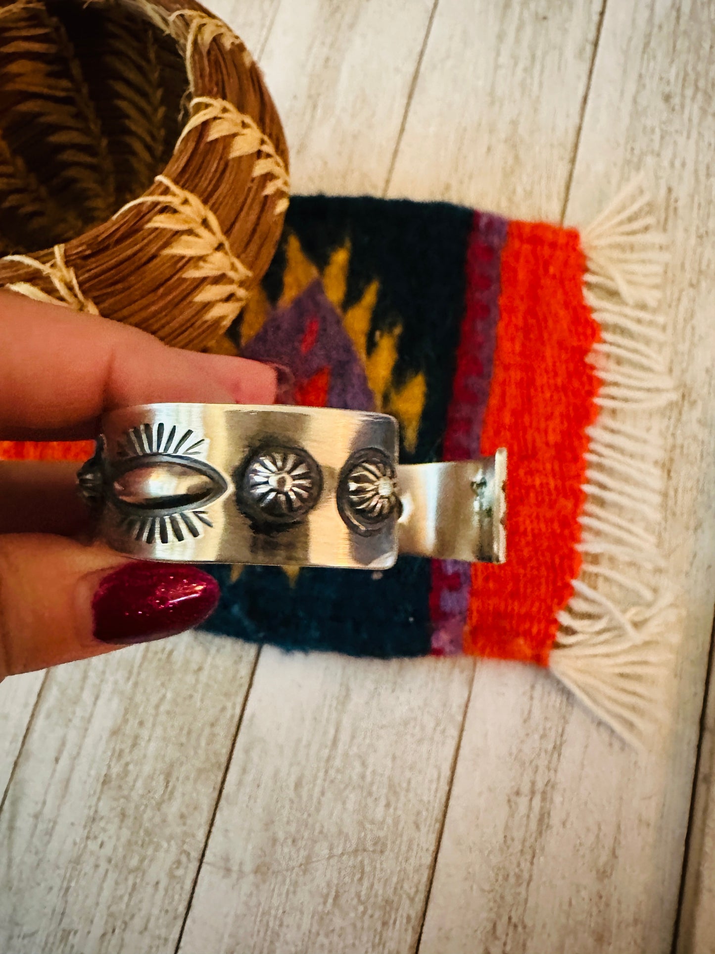 Handcrafted Sterling Silver Cuff Bracelet By Elvira Bill