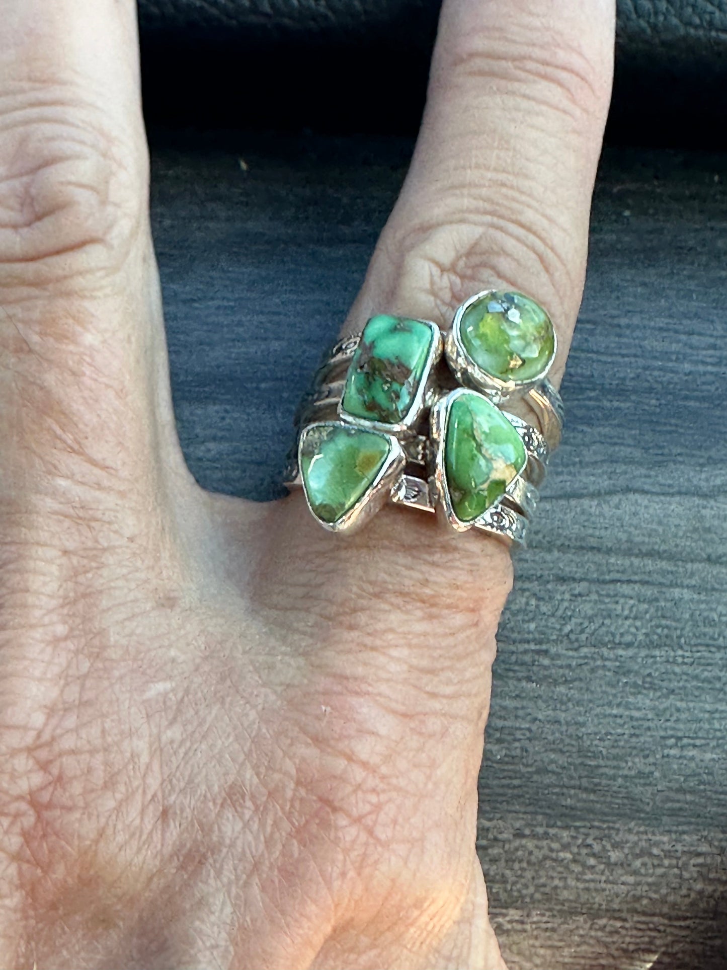 Stackable Stackers Natural Sonoran Stone Sterling Silver Adjustable Band