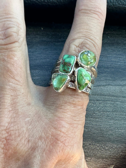 Stackable Stackers Natural Sonoran Stone Sterling Silver Adjustable Band