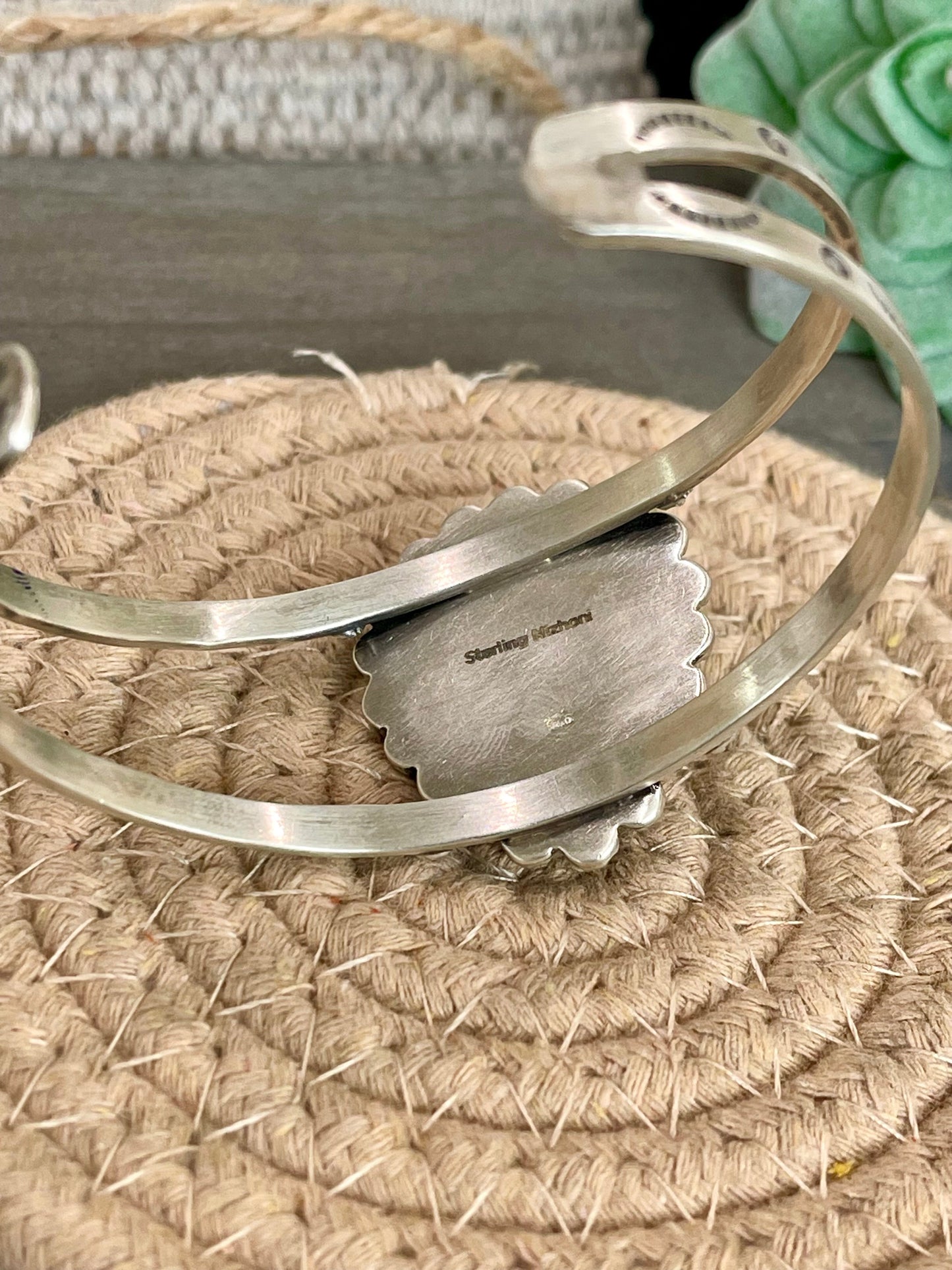 Handmade Sterling Silver & Royston Turquoise Cuff Bracelet