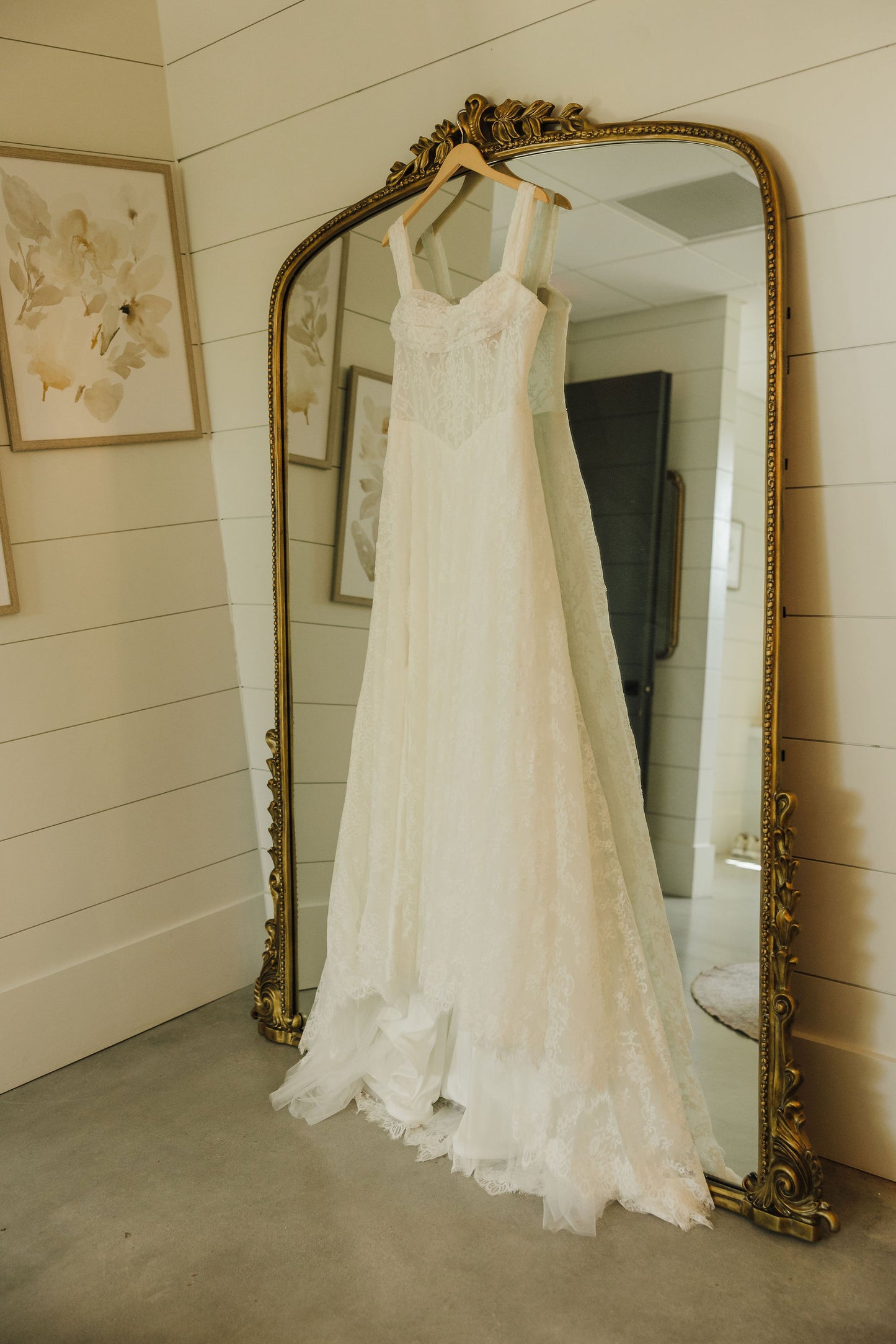 The Meredith Gown – Vintage Prairie Lace Wedding Dress with Basque Waistline