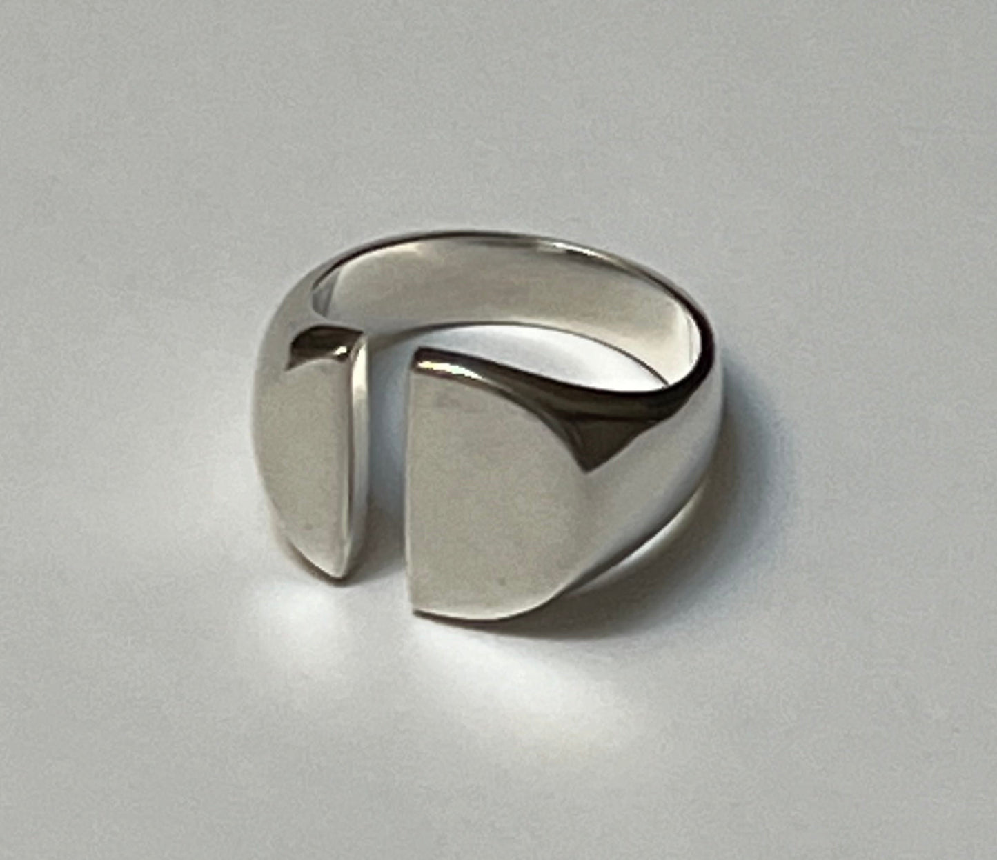 Signet Sterling Silver Ring w/ Slash Size 10