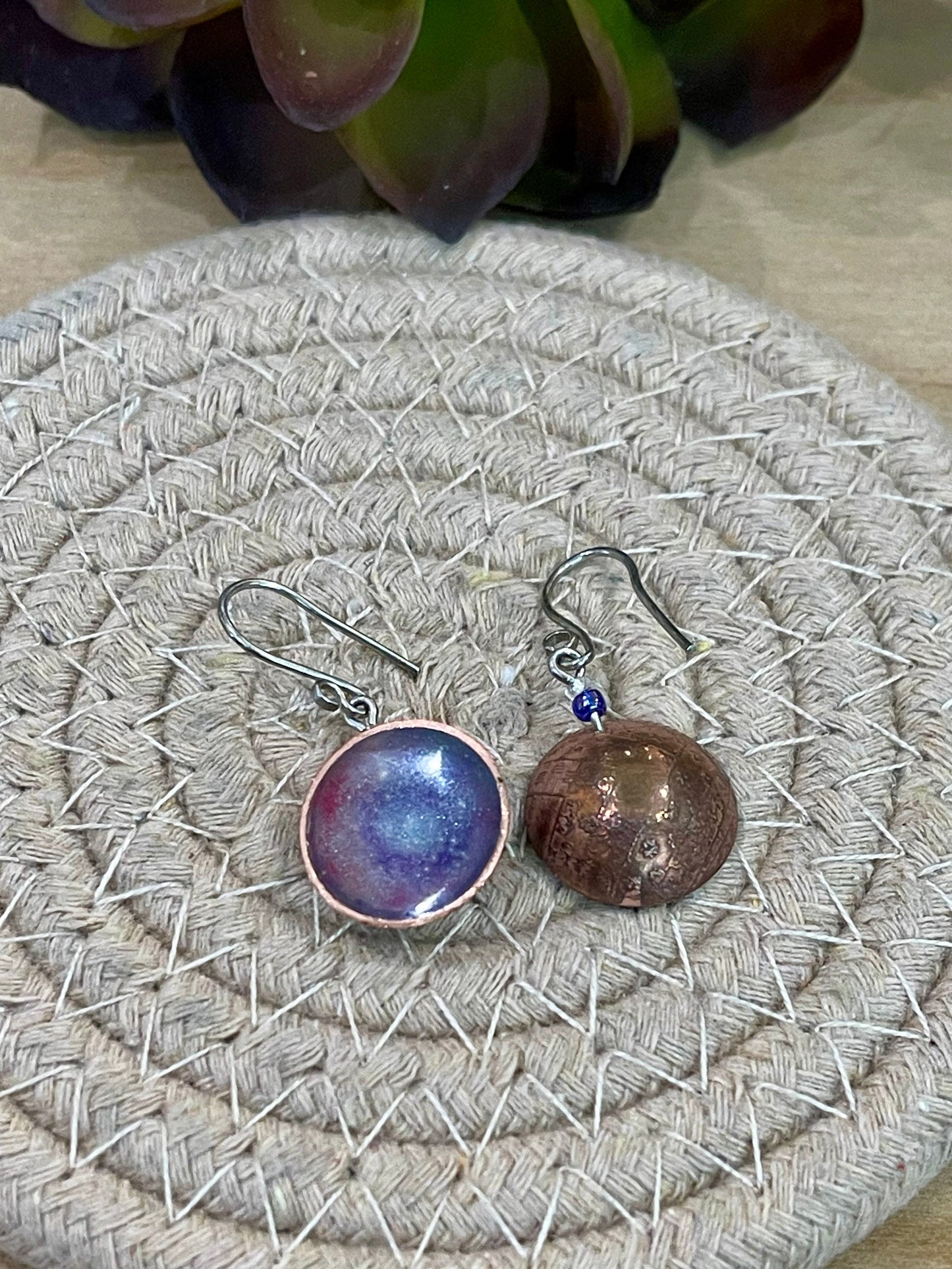 Vintage Handmade Copper Dangle Earrings