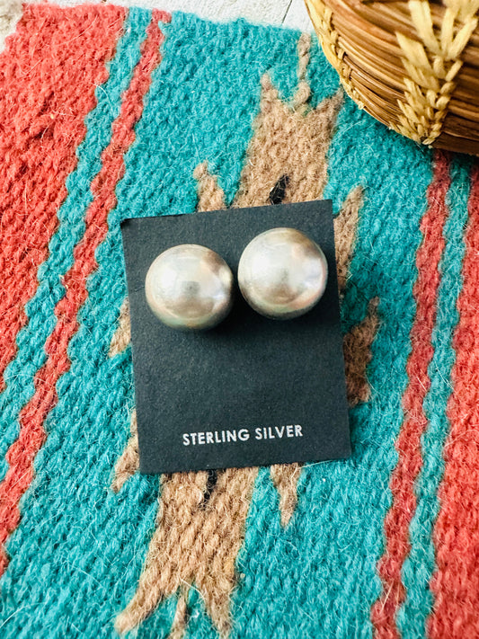 Handcrafted 8mm Sterling Silver Ball Stud Earrings