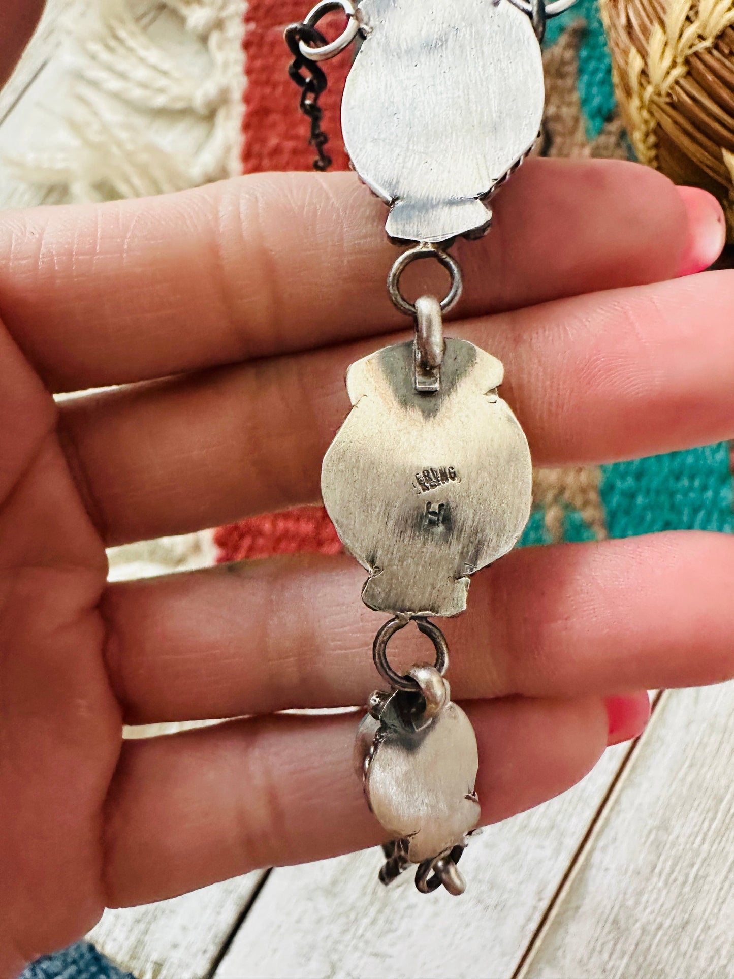 Handcrafted Sterling Silver & Multi Stone Lariat Necklace
