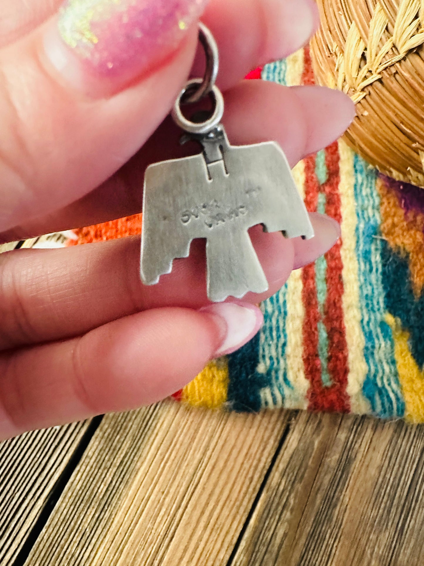 Handcrafted Sterling Silver & Turquoise Thunderbird Pendant