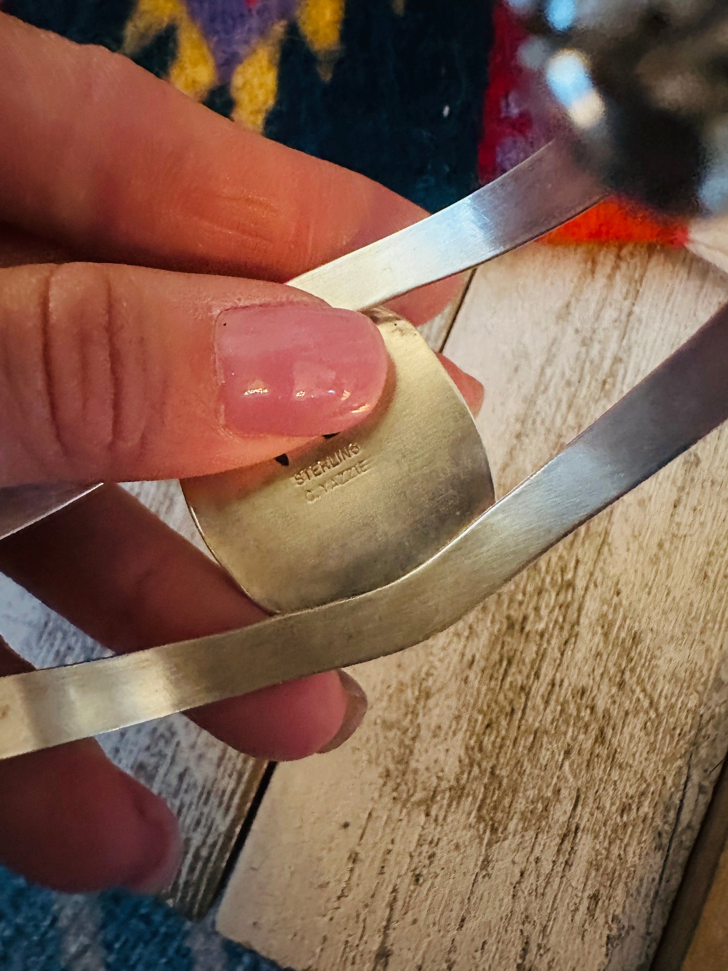 Handcrafted Sterling Silver & Kingman Turquoise Cuff Bracelet