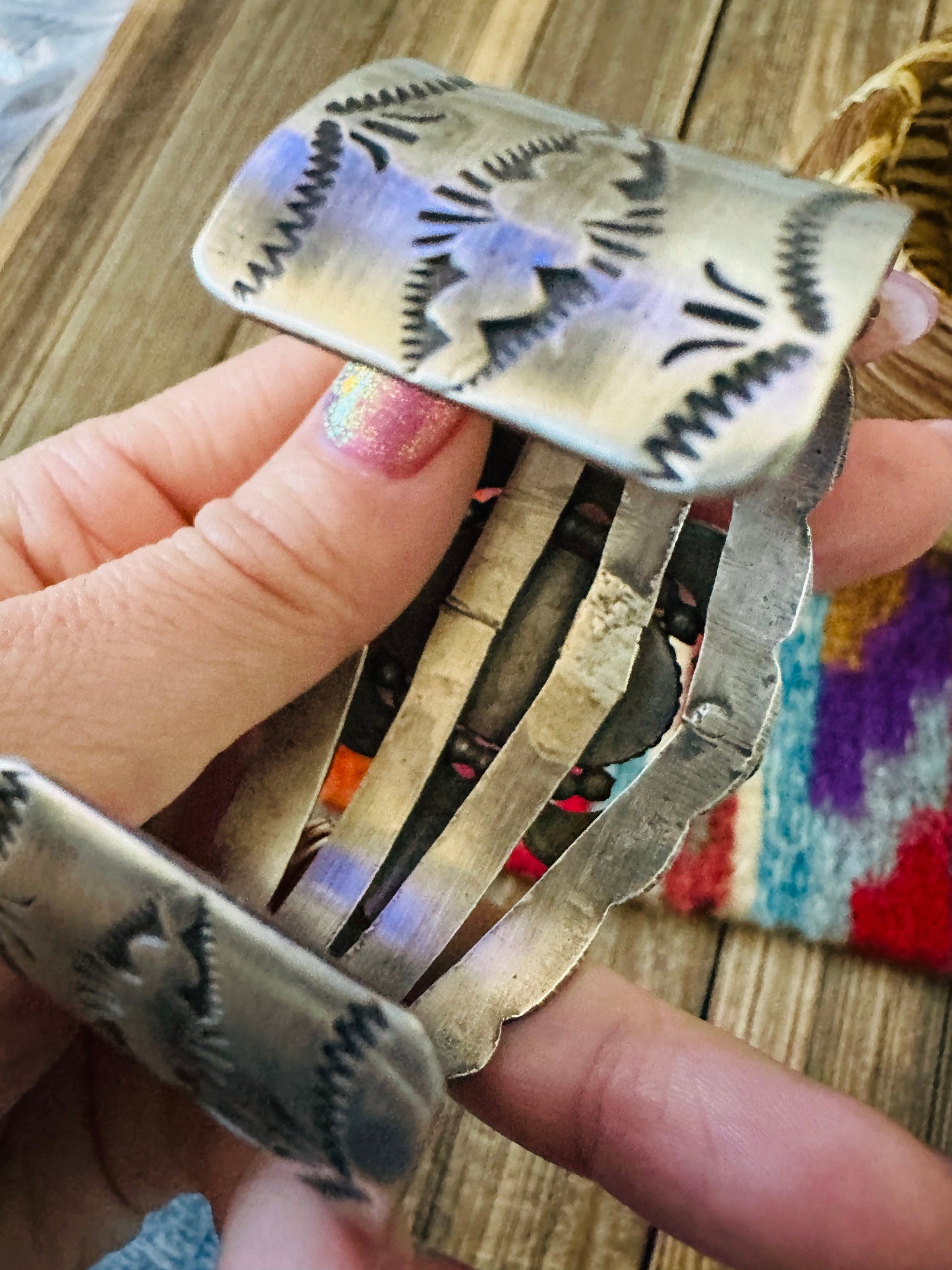 Handcrafted Egyptian Turquoise & Sterling Silver Cuff Bracelet by Randall Endito