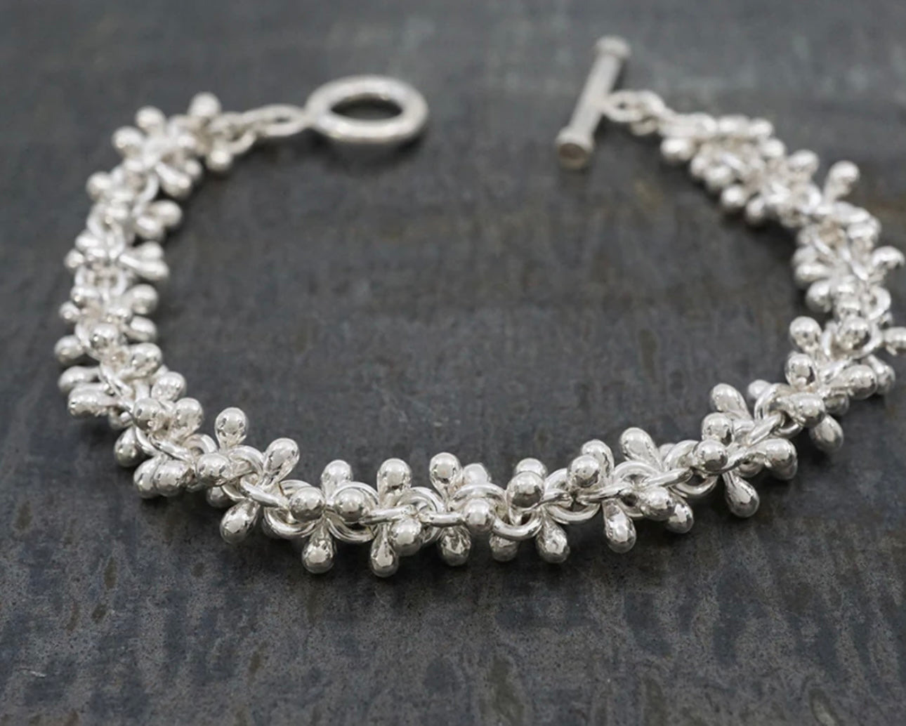 Confetti Linked Sterling Silver Bracelet