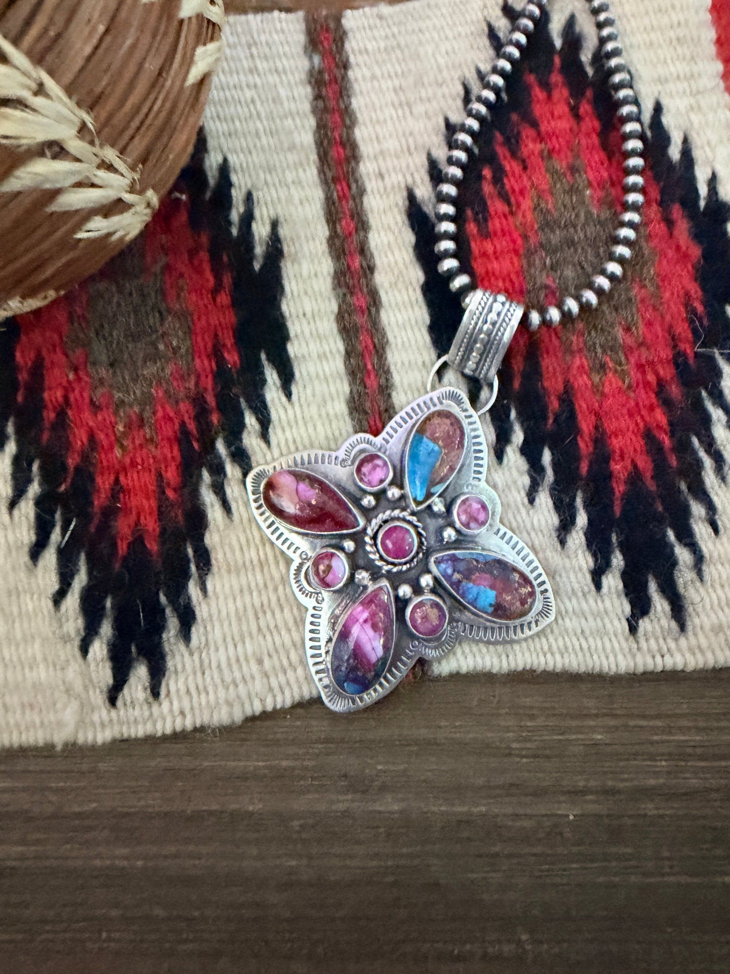 Handcrafted Sterling Silver & Pink Dream Mojave Pendant by Alice McShirley