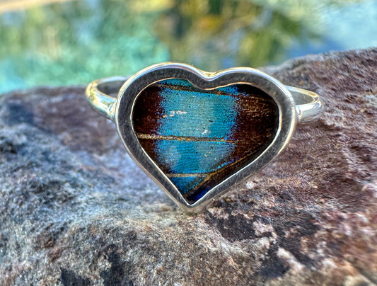 Prepona Butterfly Sterling Silver Ring Size 8