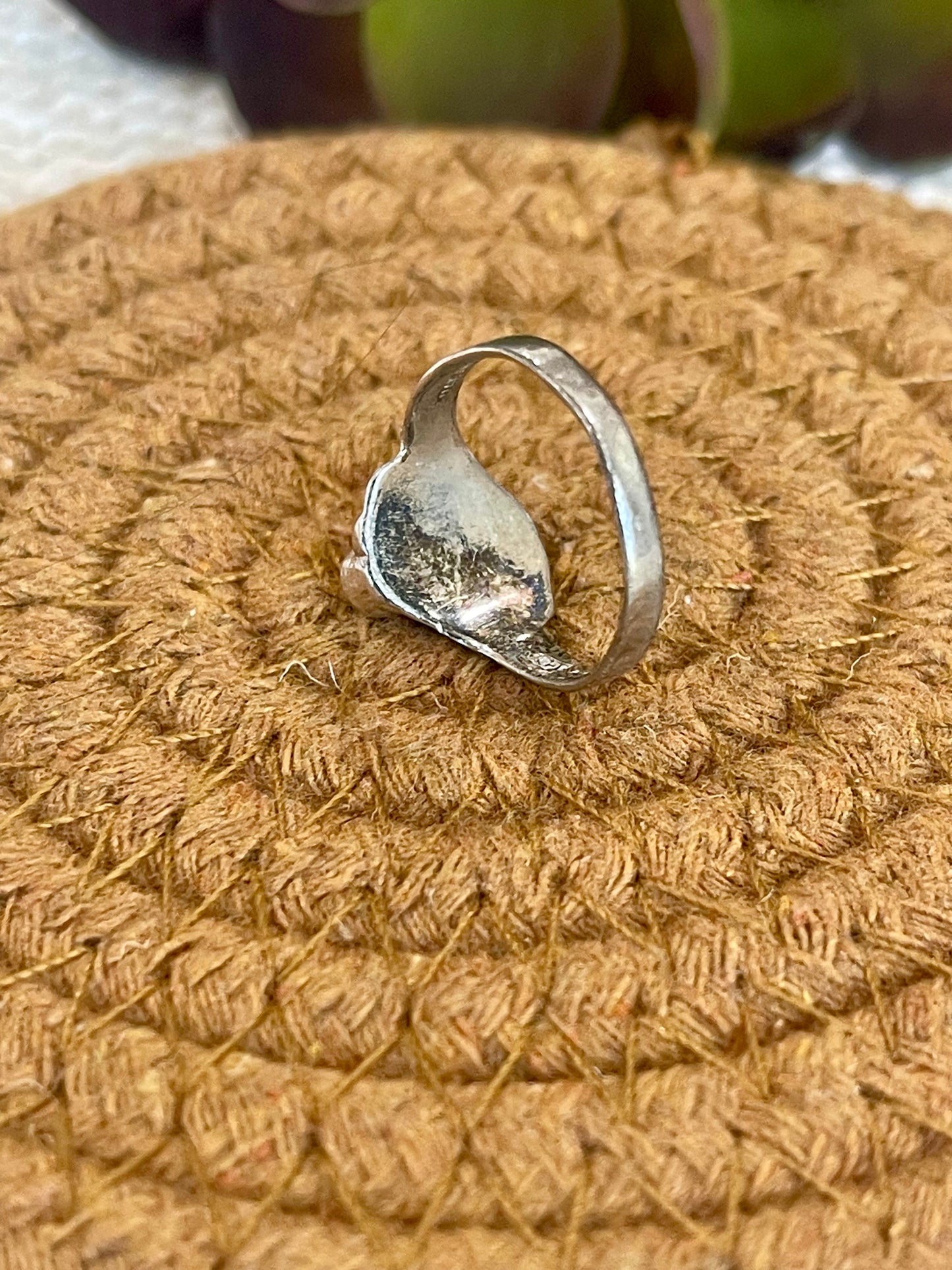 Old Pawn Vintage Sterling Silver & Onyx Sz 6.5 Ring