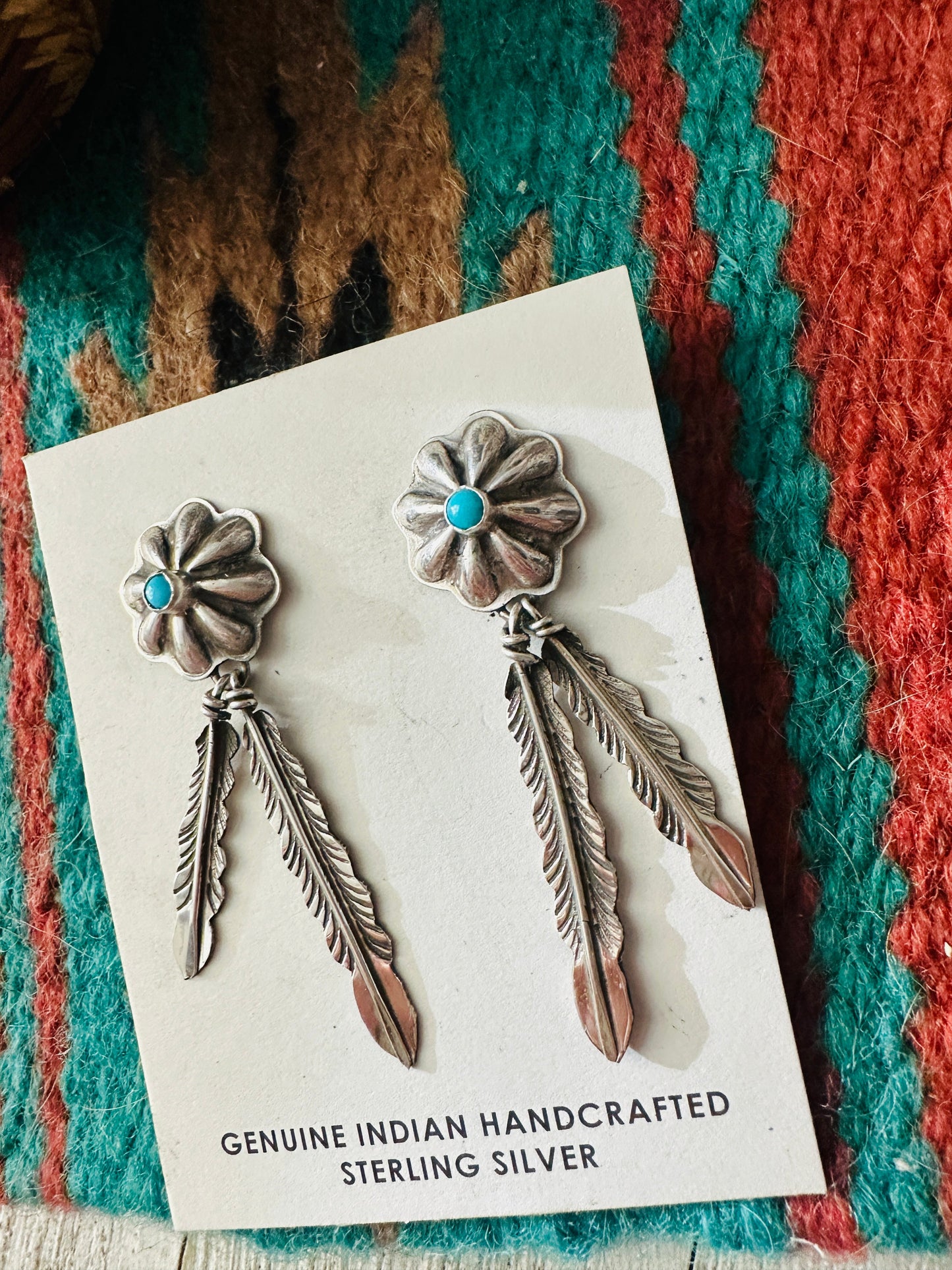 Handcrafted Sterling Silver & Multi Stone Heart Dangle Earrings