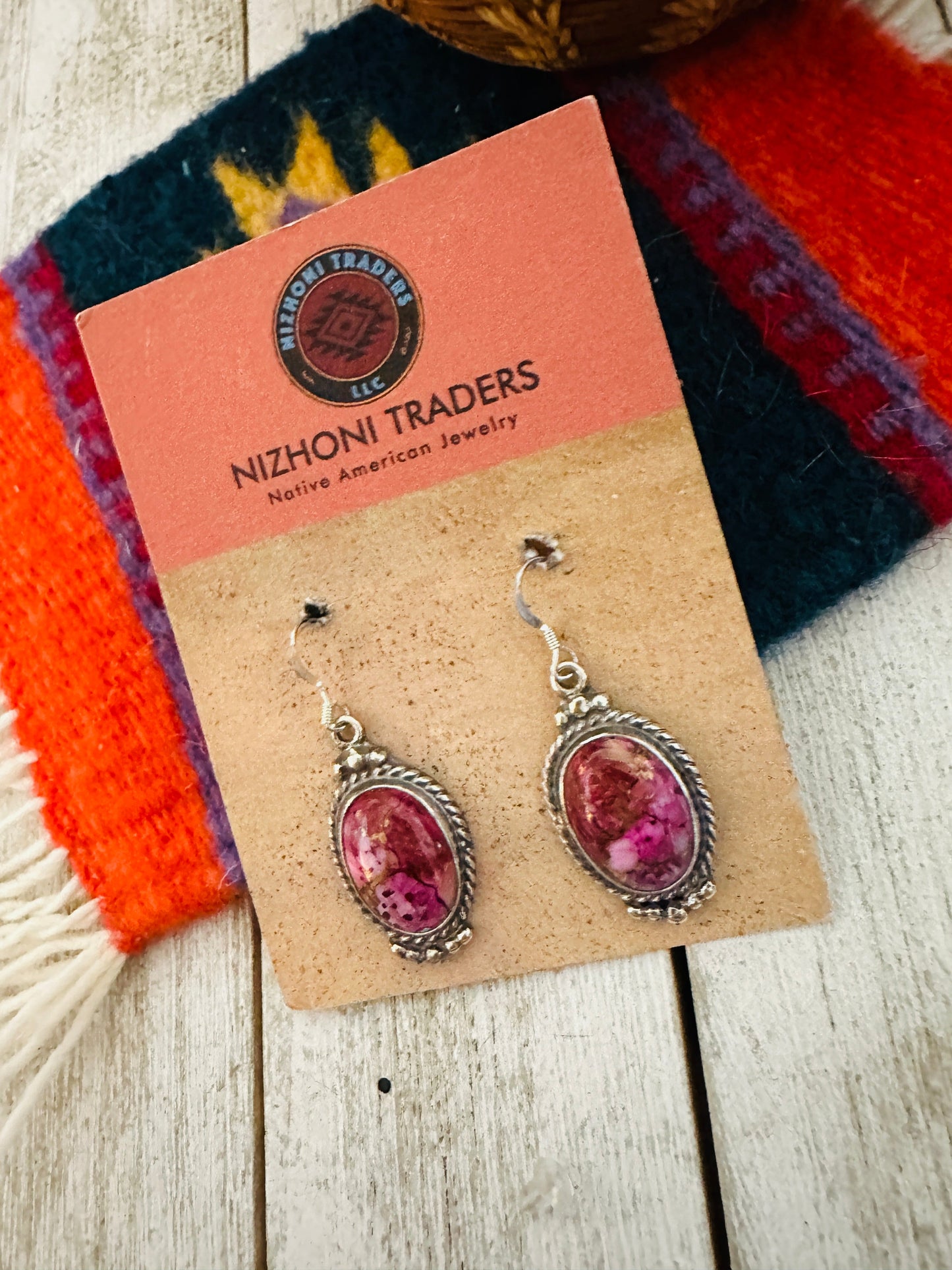 Handcrafted Pink Dream Mojave & Sterling Silver Dangle Earrings