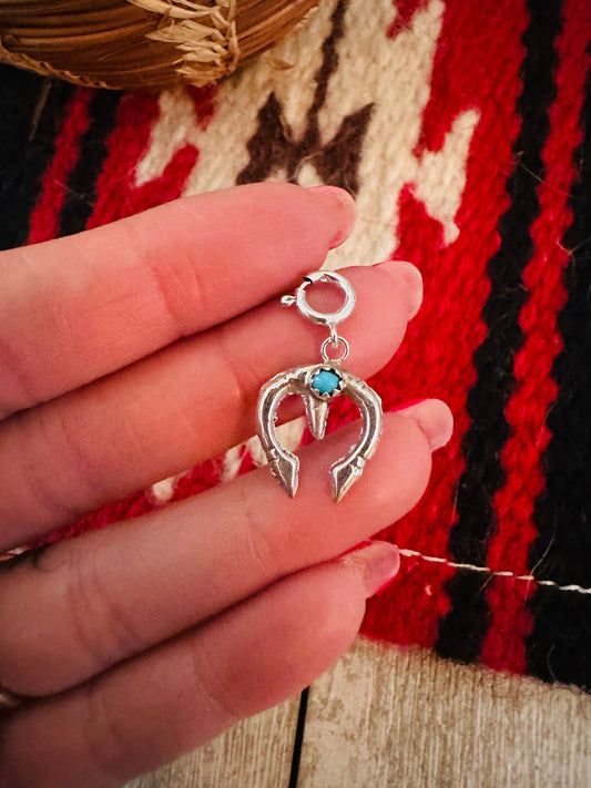 Handcrafted Turquoise & Sterling Silver Naja Charm