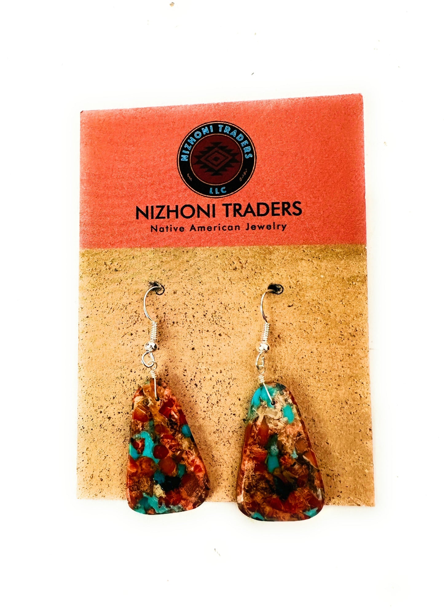 Handcrafted Sterling Silver & Multi Stone Spice Slab Dangle Earrings