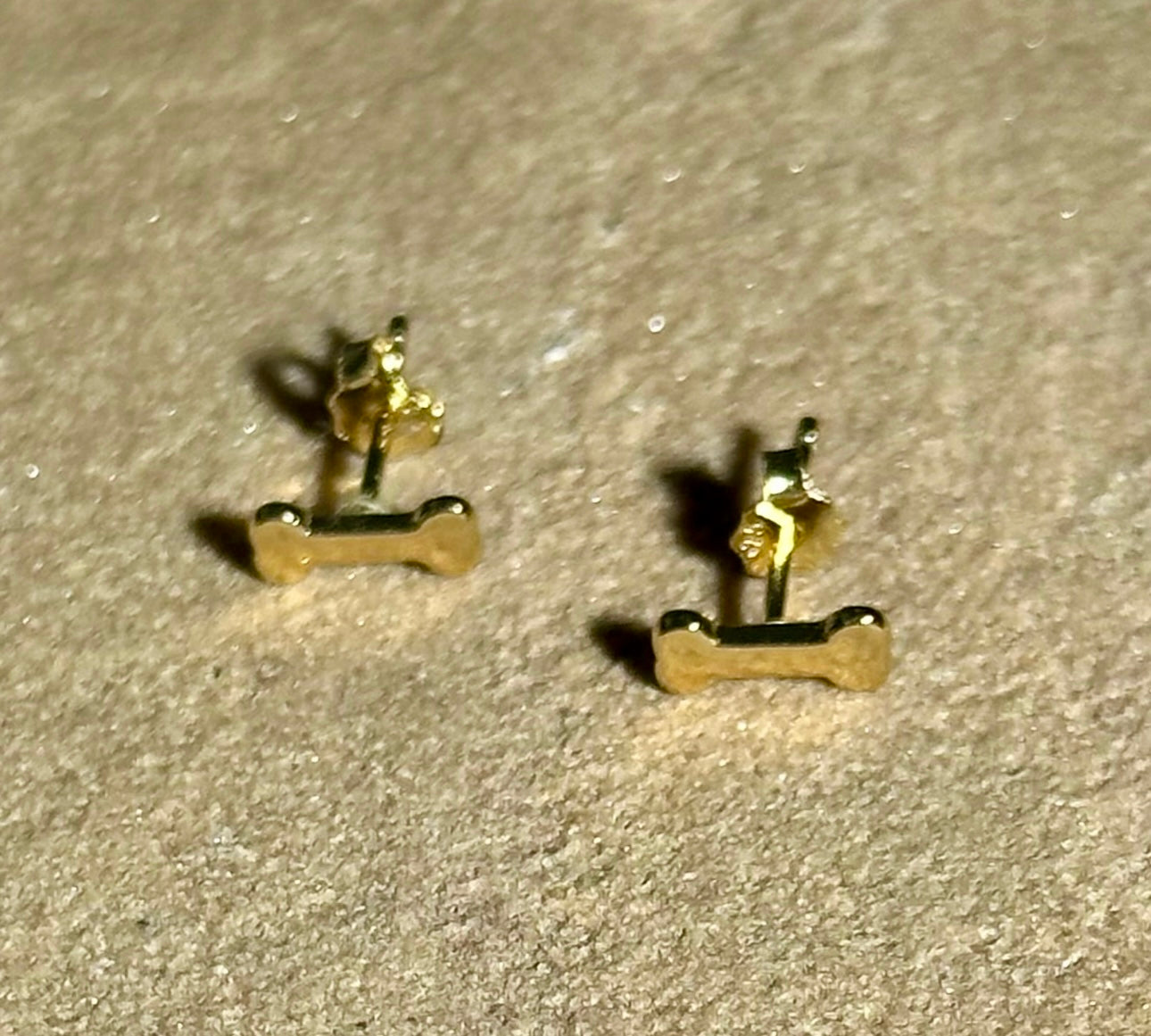 14kGold Sterling Silver Bone Stud Earrings